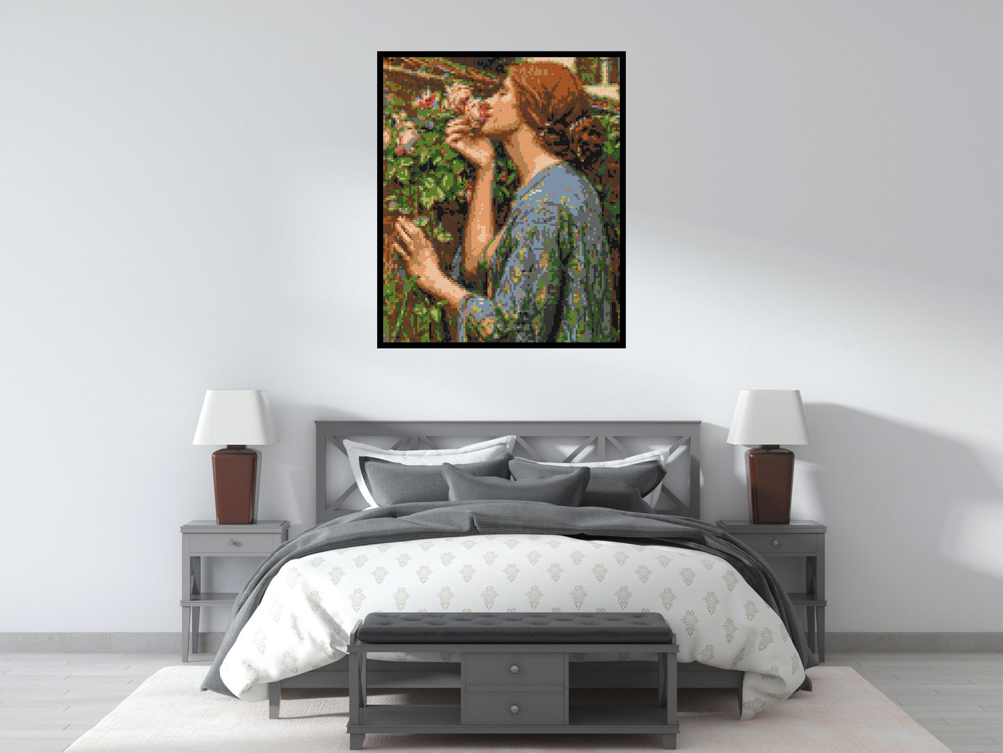 The Soul of The Rose by J. W. Waterhouse - Brick Art Mosaic Kit 5x6 large