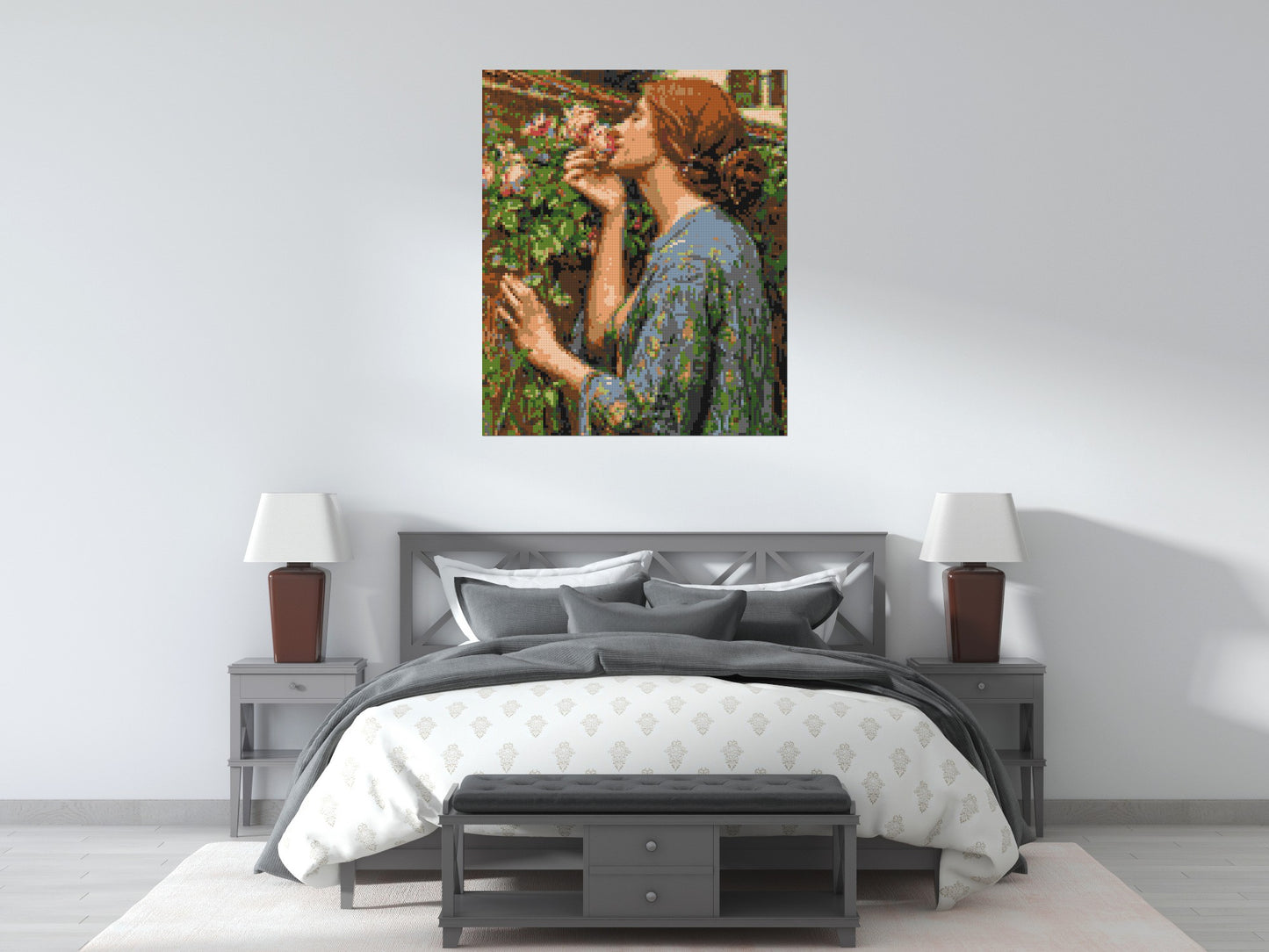 The Soul of The Rose by J. W. Waterhouse - Brick Art Mosaic Kit 5x6 large