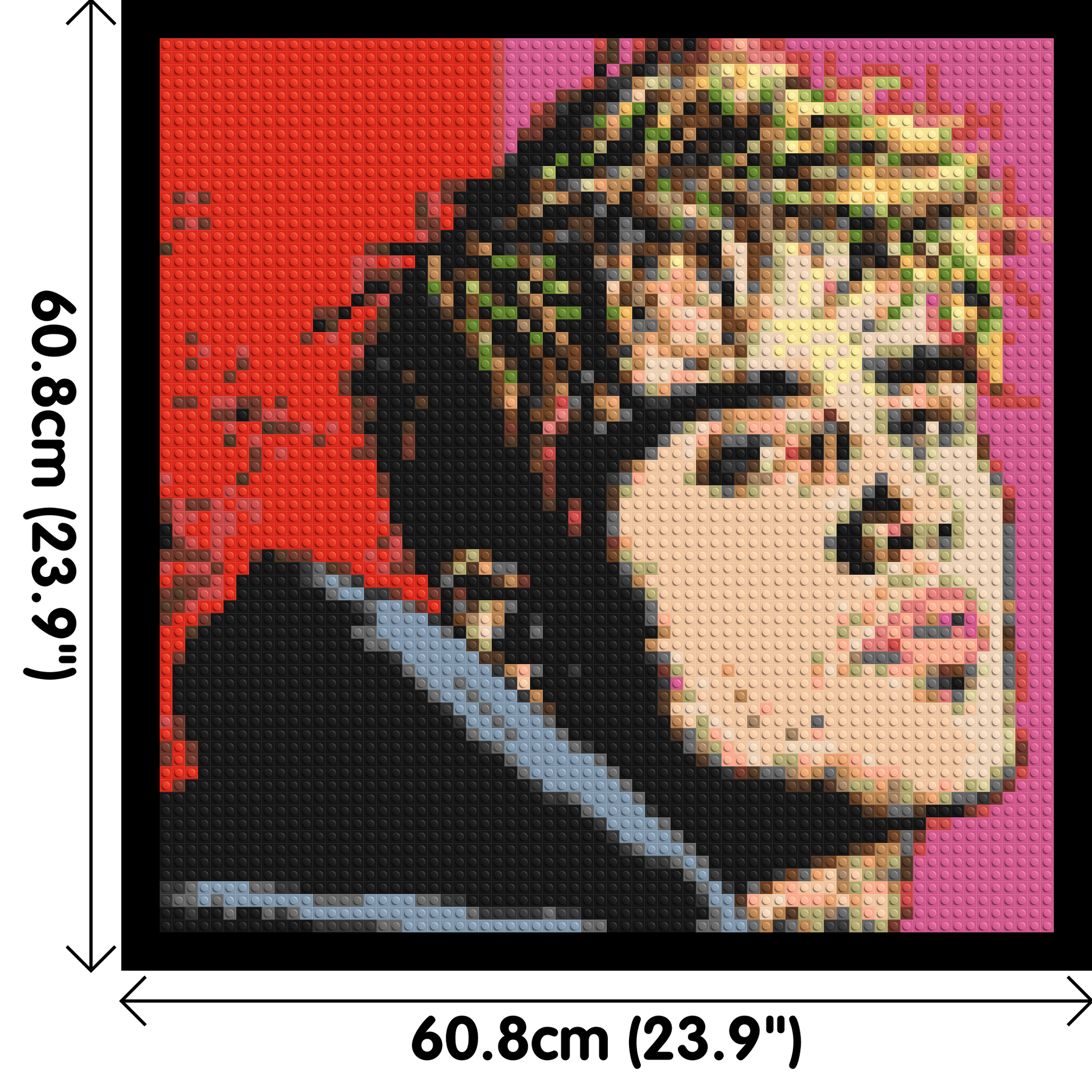 Justin Bieber - Brick Art Mosaic Kit 3x3 dimensions with frame
