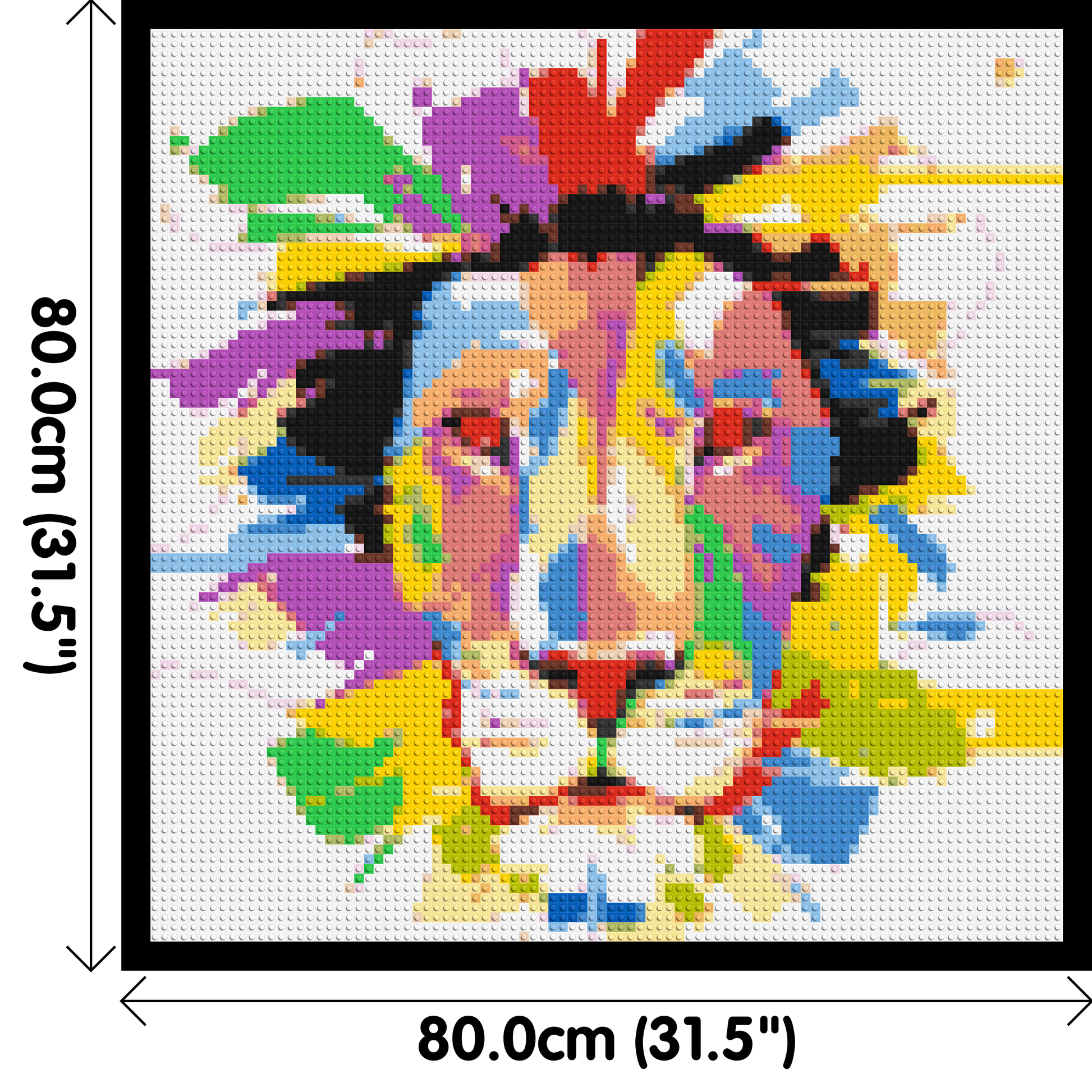 Abstract Lion Colourful Pop Art - Brick Art Mosaic Kit 4x4 dimensions with frame