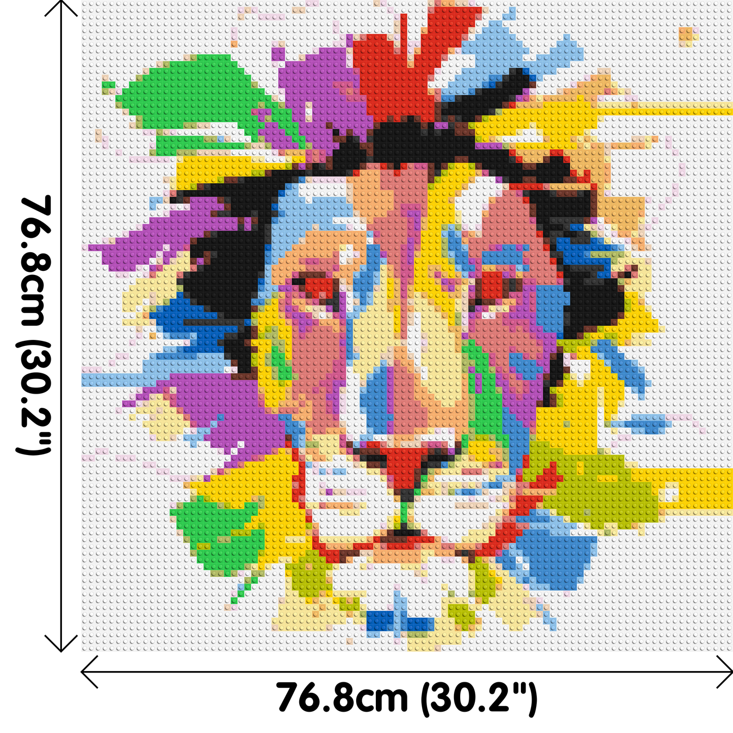 Abstract Lion Colourful Pop Art - Brick Art Mosaic Kit 4x4 large