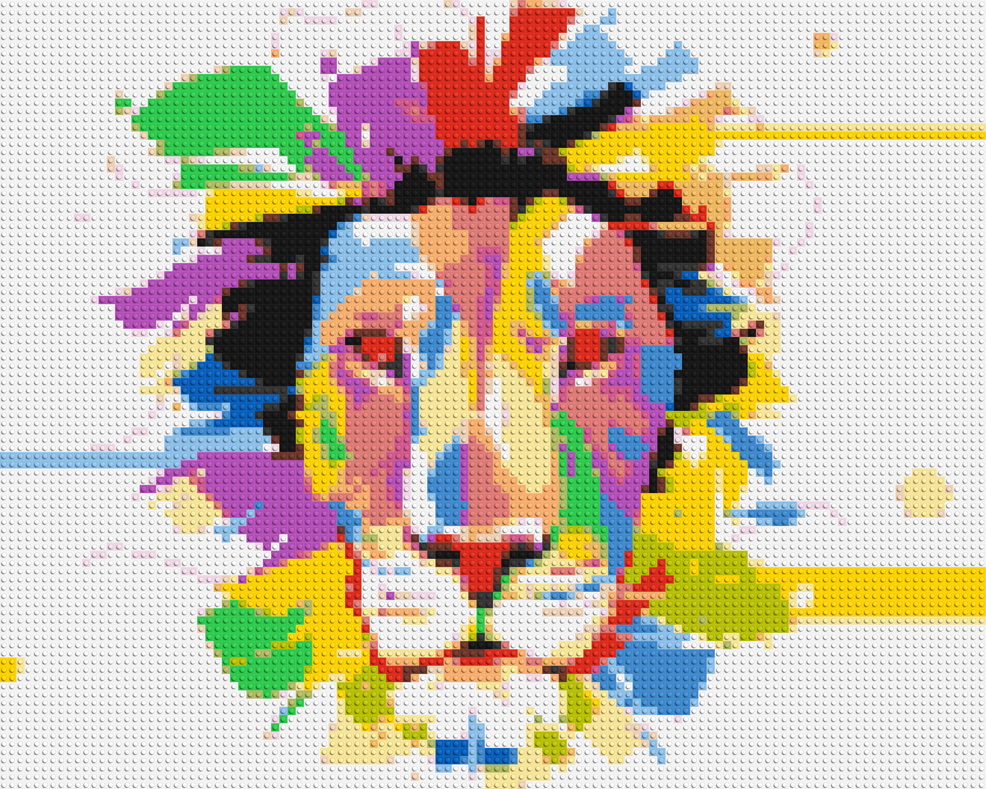 Abstract Lion Colourful Pop Art - Brick Art Mosaic Kit 5x4 large