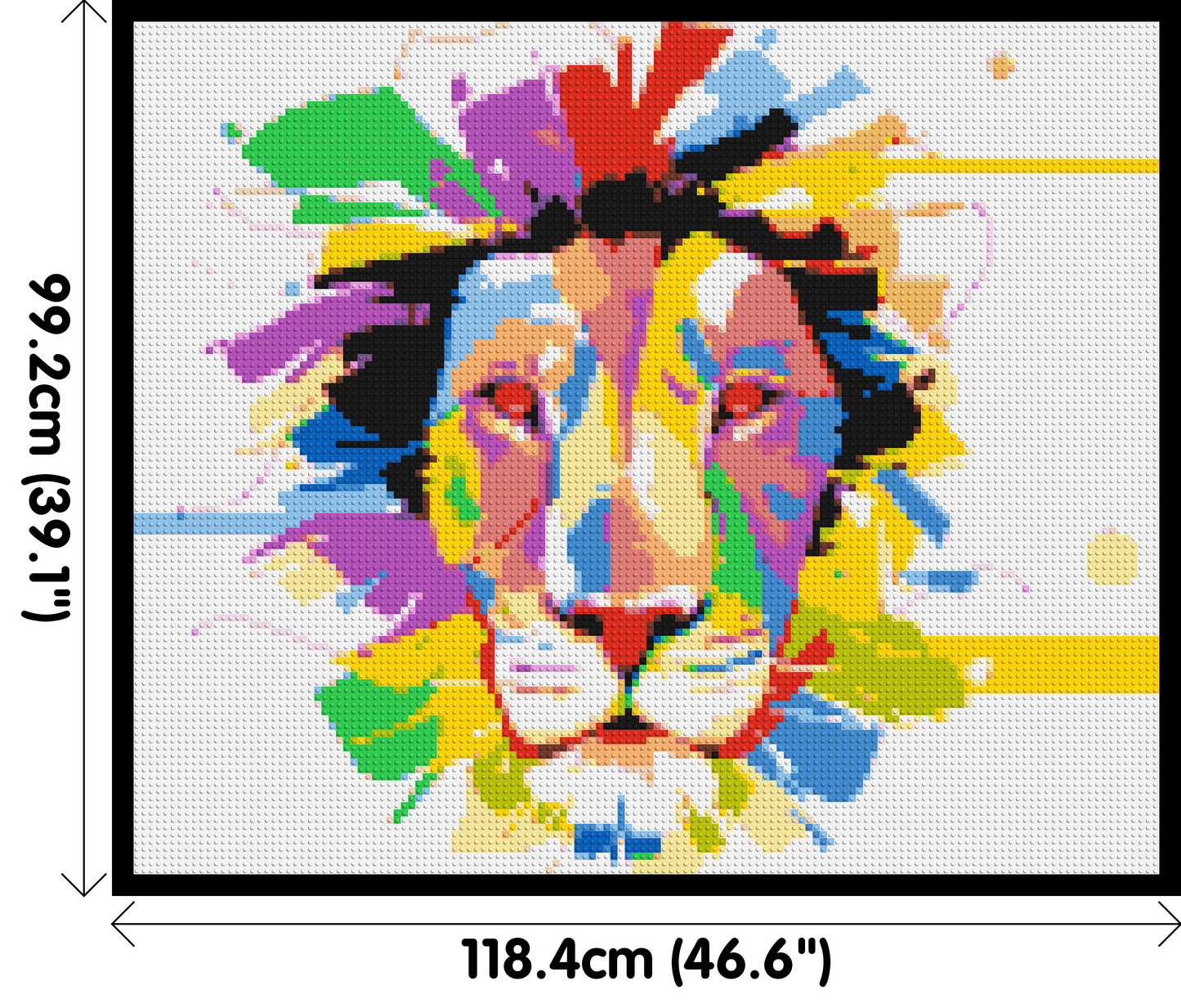 Abstract Lion Colourful Pop Art - Brick Art Mosaic Kit 6x5 large