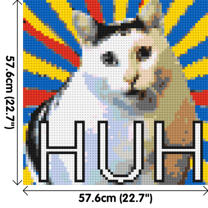 Huh Cat Meme - Brick Art Mosaic Kit 3x3 large