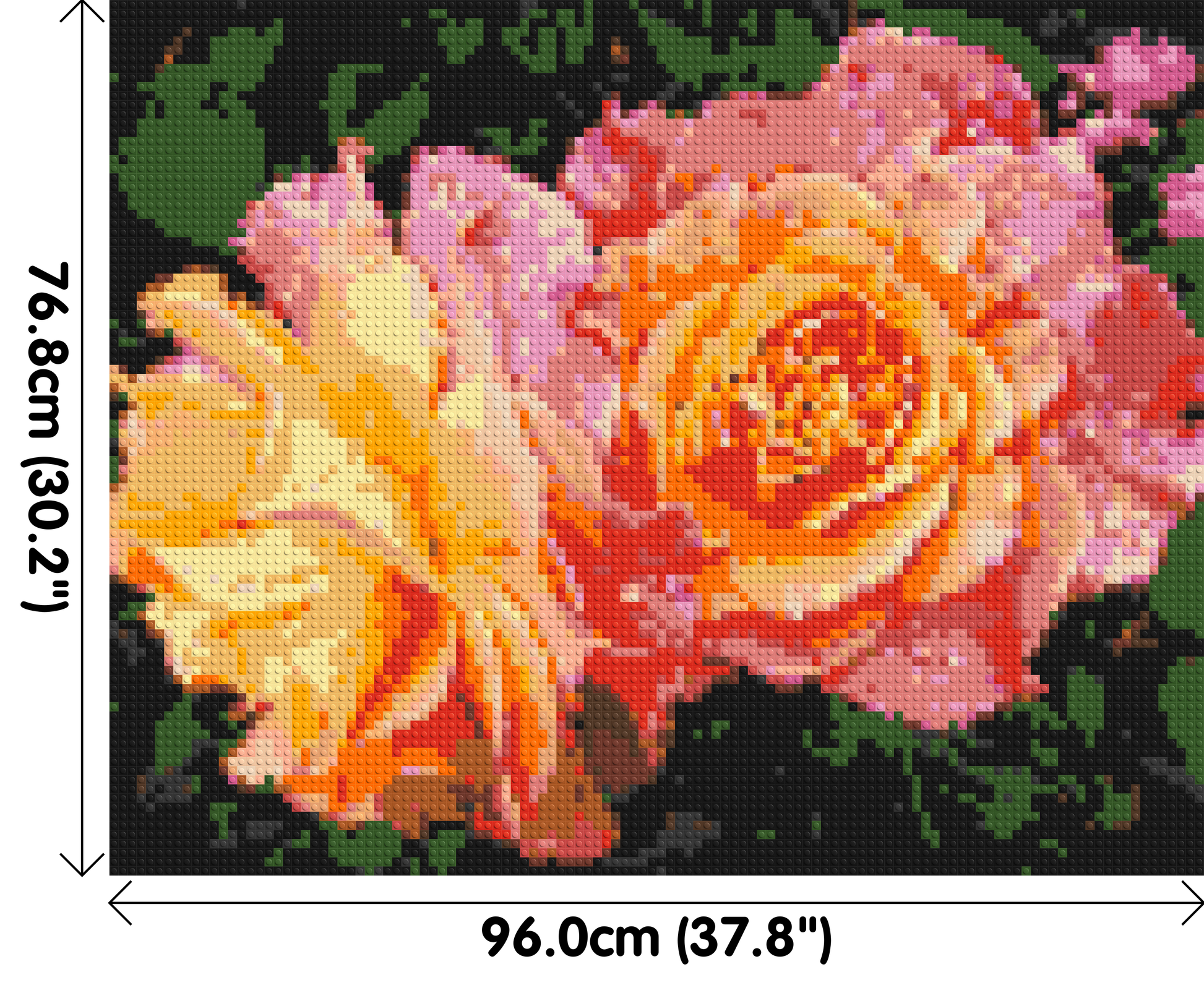 Roses - Brick Art Mosaic Kit 5x4 dimensions