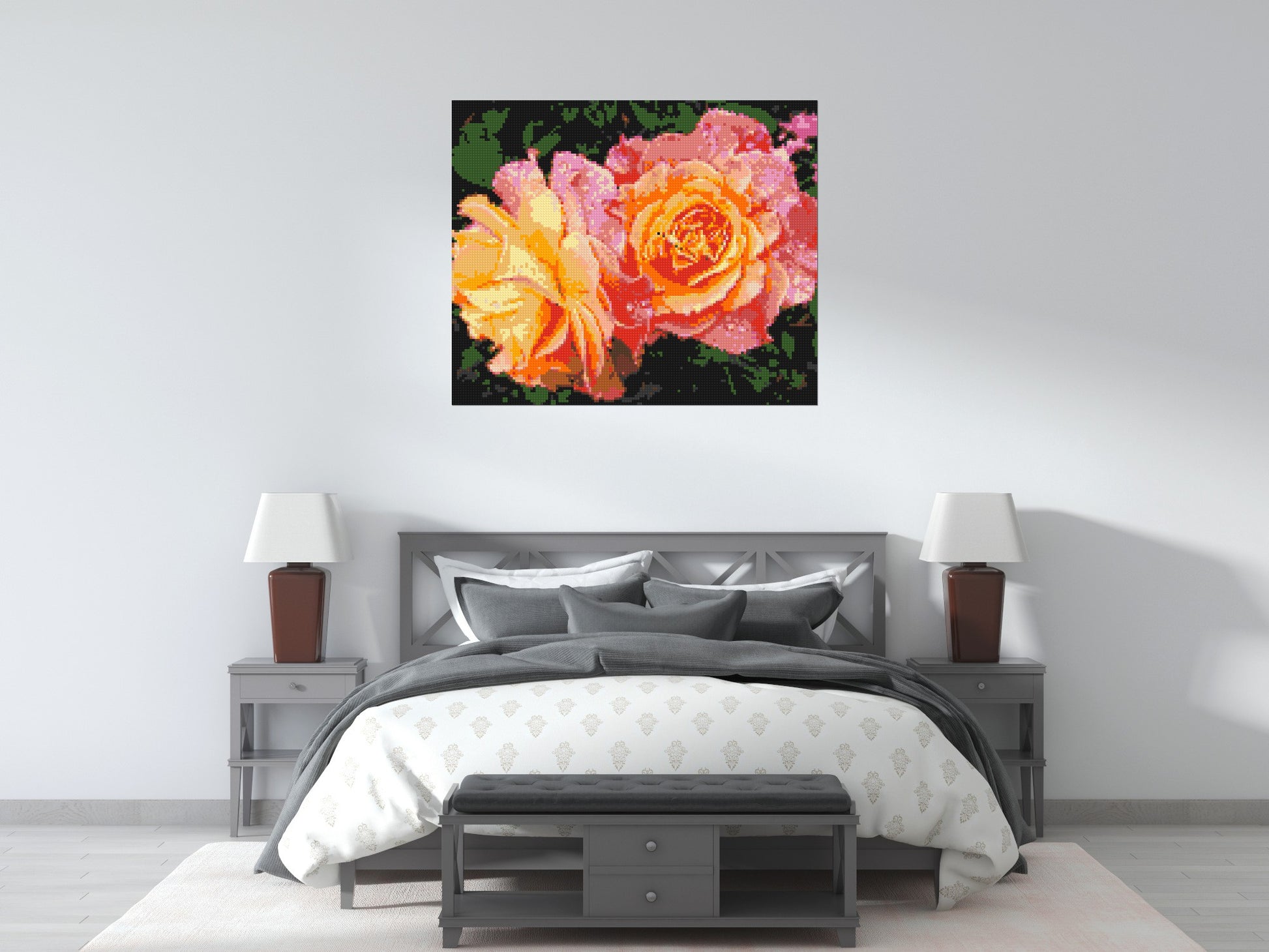 Roses - Brick Art Mosaic Kit 6x5 scene
