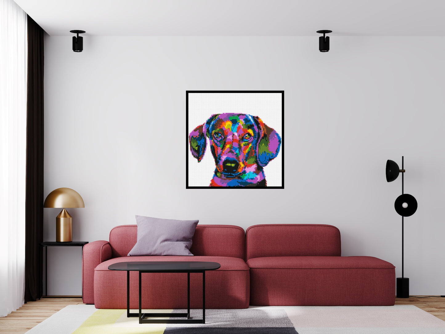 Dachshund Colourful Pop Art - Brick Art Mosaic Kit 5x5 large