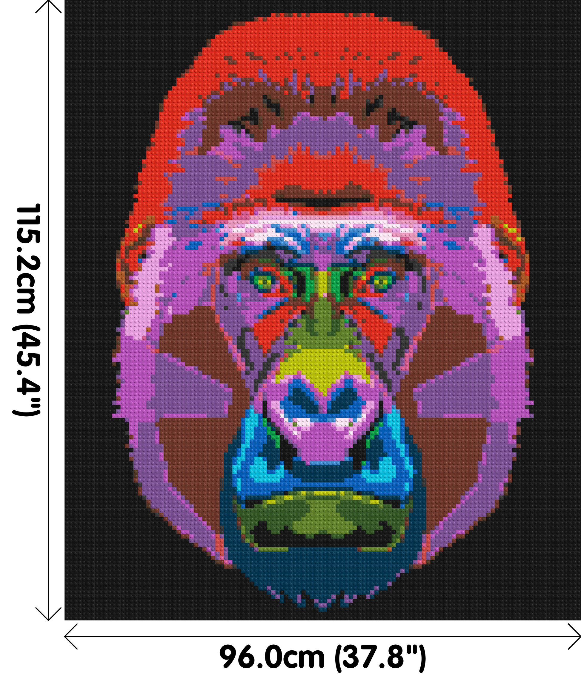 Gorilla Colourful Pop Art  - Brick Art Mosaic Kit 5x6 dimensions