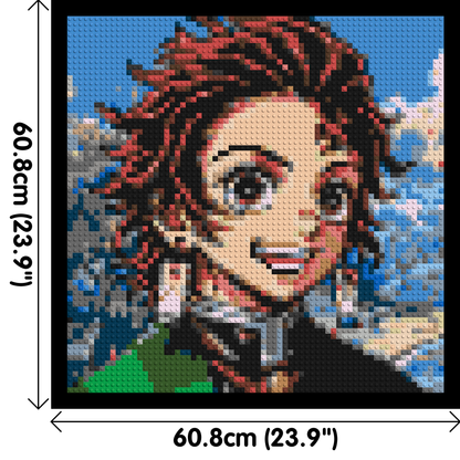 Tanjiro Pixel Art - Brick Art Mosaic Kit 3x3 large