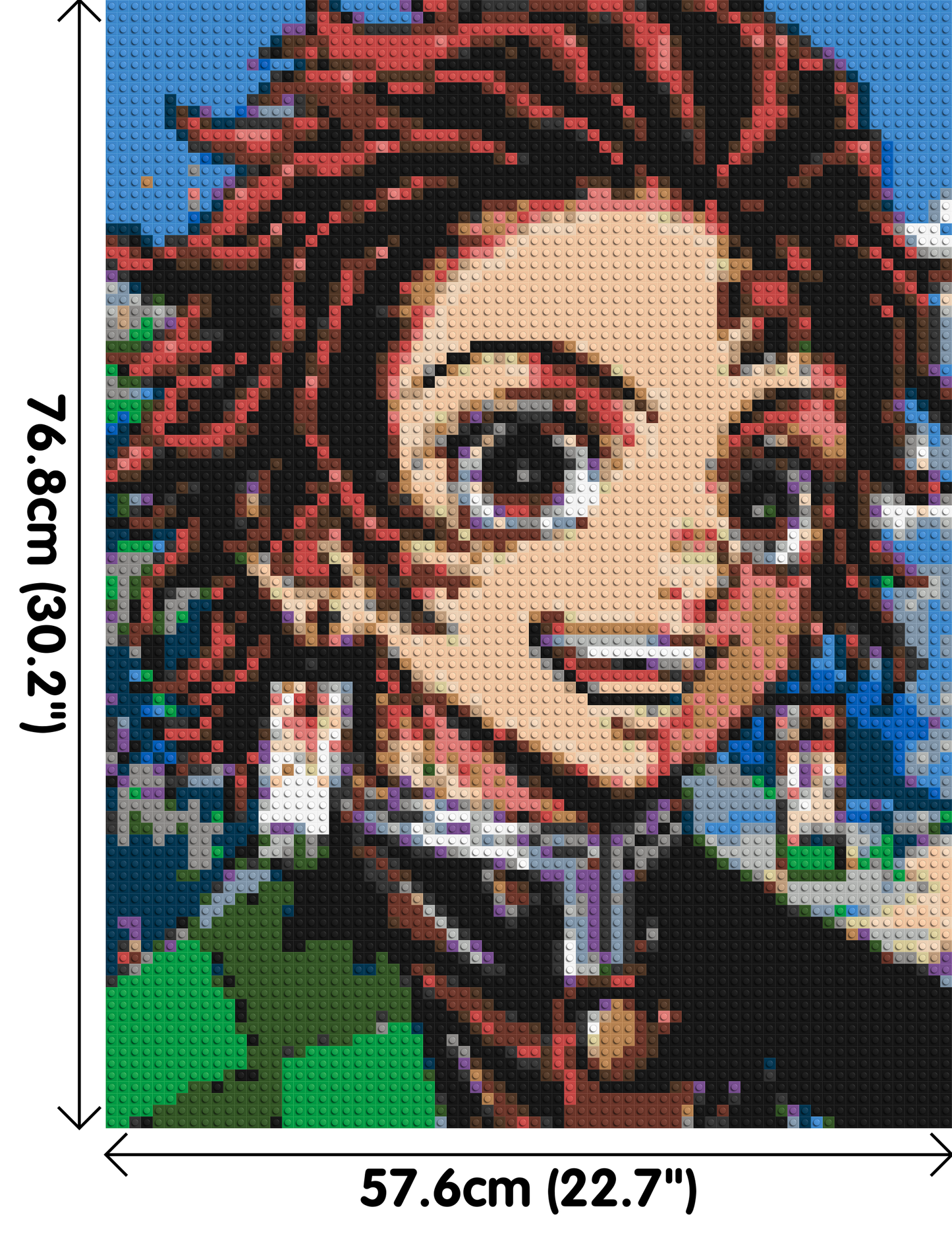 Tanjiro Pixel Art - Brick Art Mosaic Kit 3x4 large