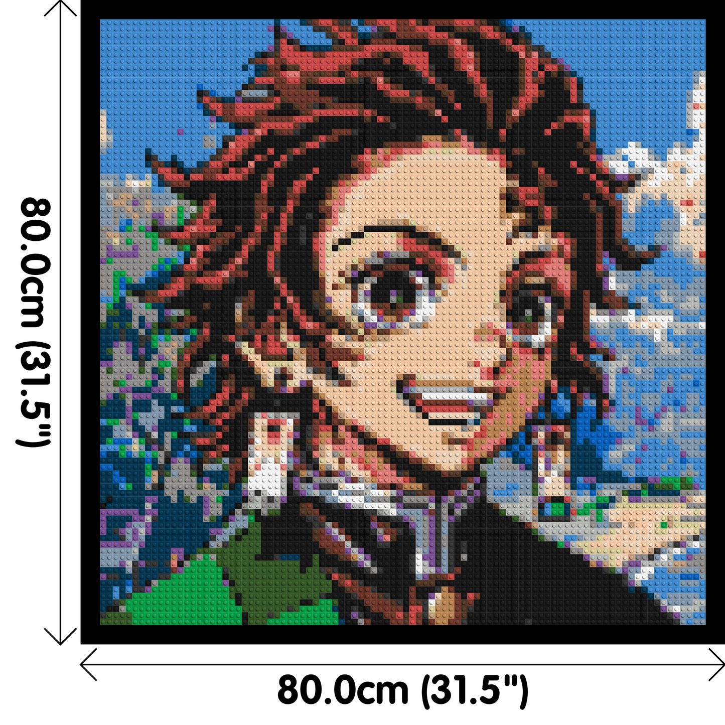 Tanjiro Pixel Art - Brick Art Mosaic Kit 4x4 large