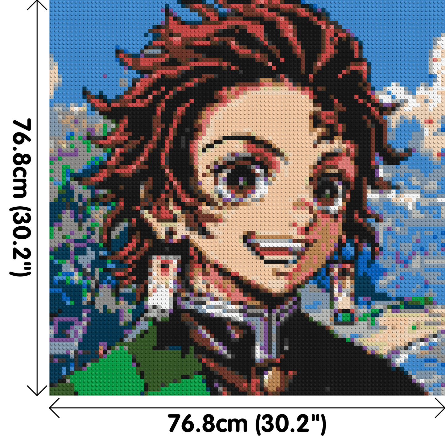 Tanjiro Pixel Art - Brick Art Mosaic Kit 4x4 large