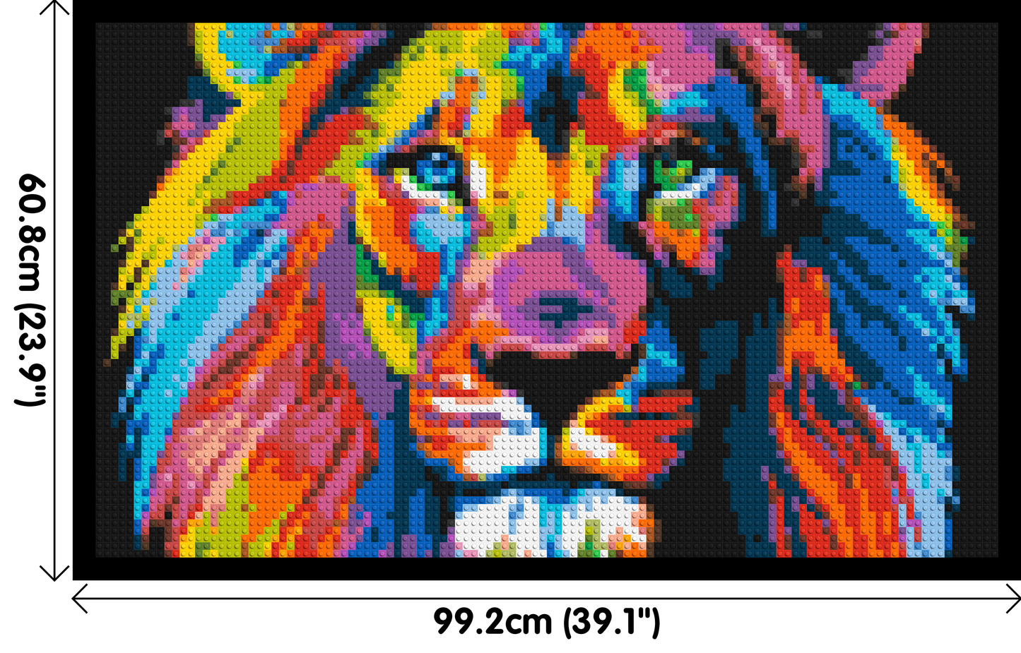 Lion Colourful Pop Art - Brick Art Mosaic Kit 5x3 large