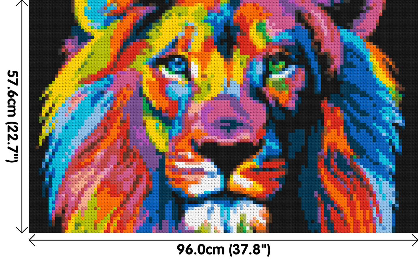 Lion Colourful Pop Art - Brick Art Mosaic Kit 5x3 large