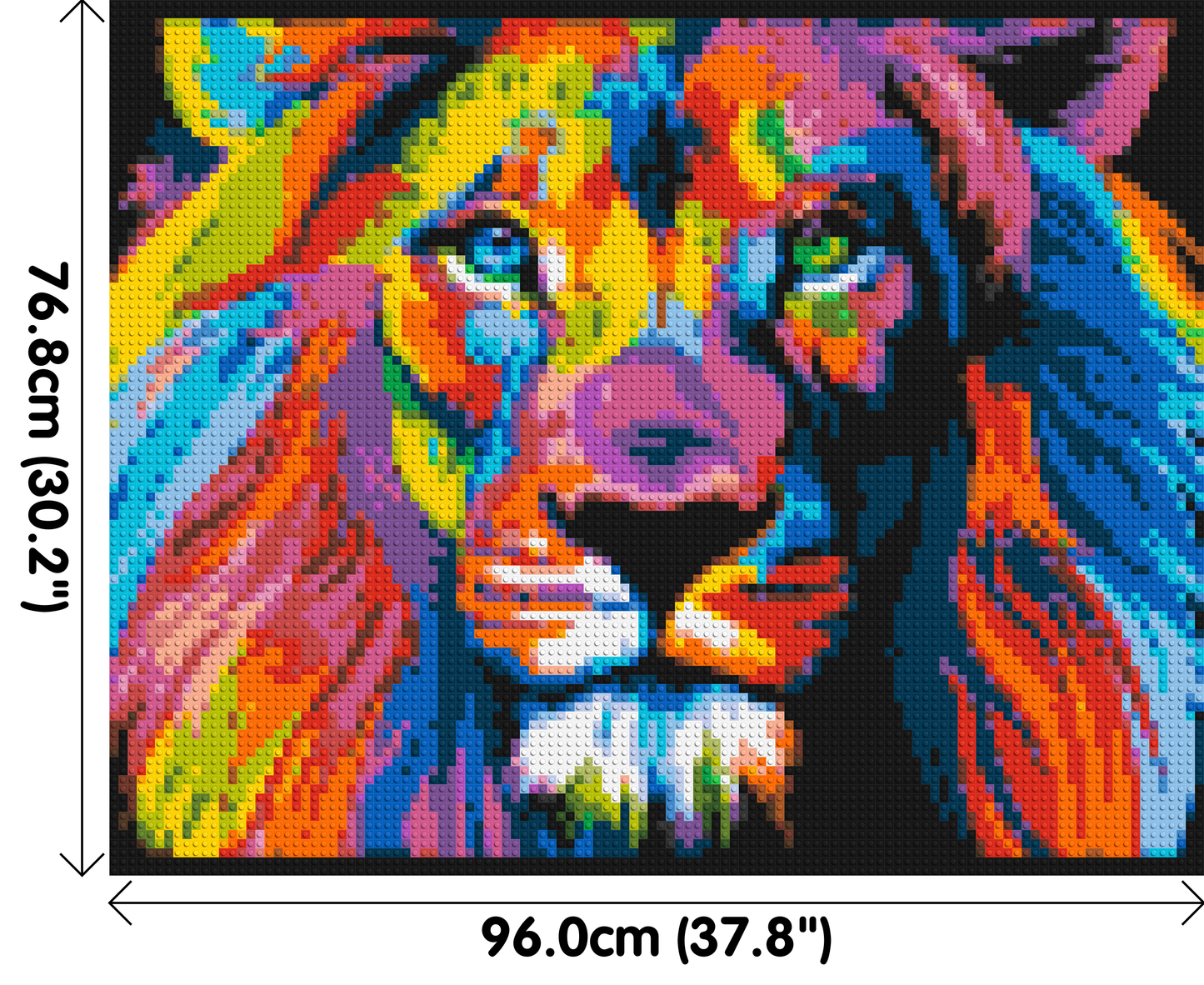 Lion Colourful Pop Art - Brick Art Mosaic Kit 5x4 large