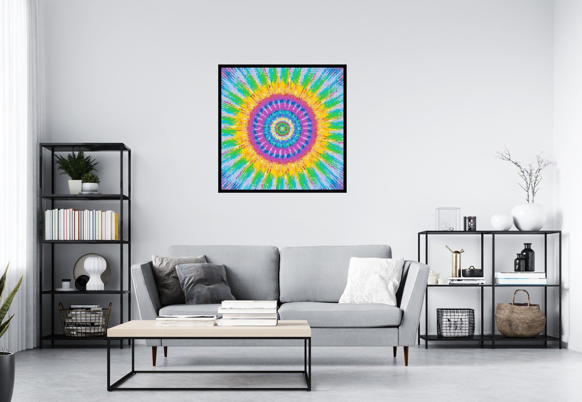 Abstract Pattern #4 - Brick Art Mosaic Kit 5x5 scene with frame