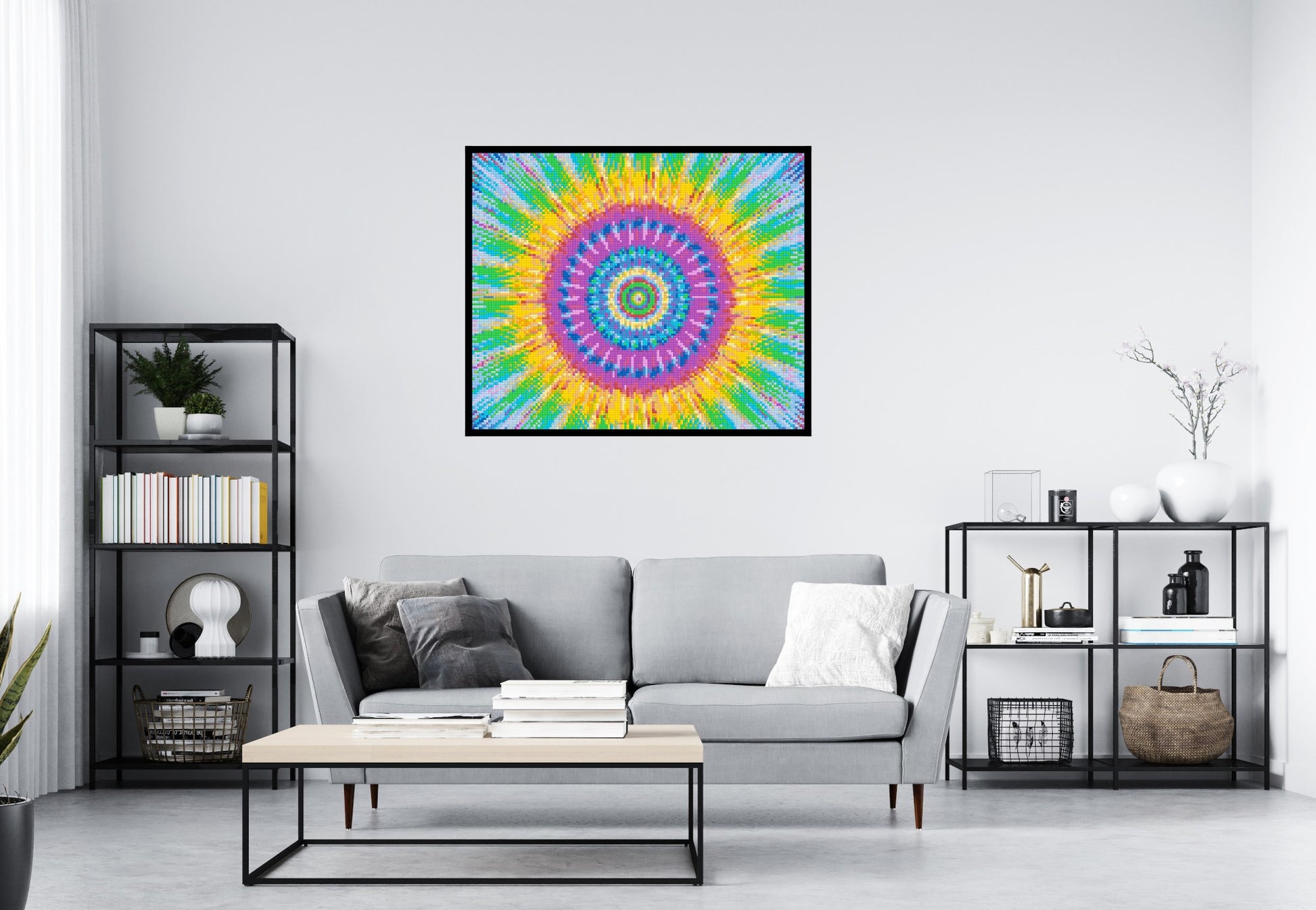 Abstract Pattern #4 - Brick Art Mosaic Kit 6x5 scene with frame