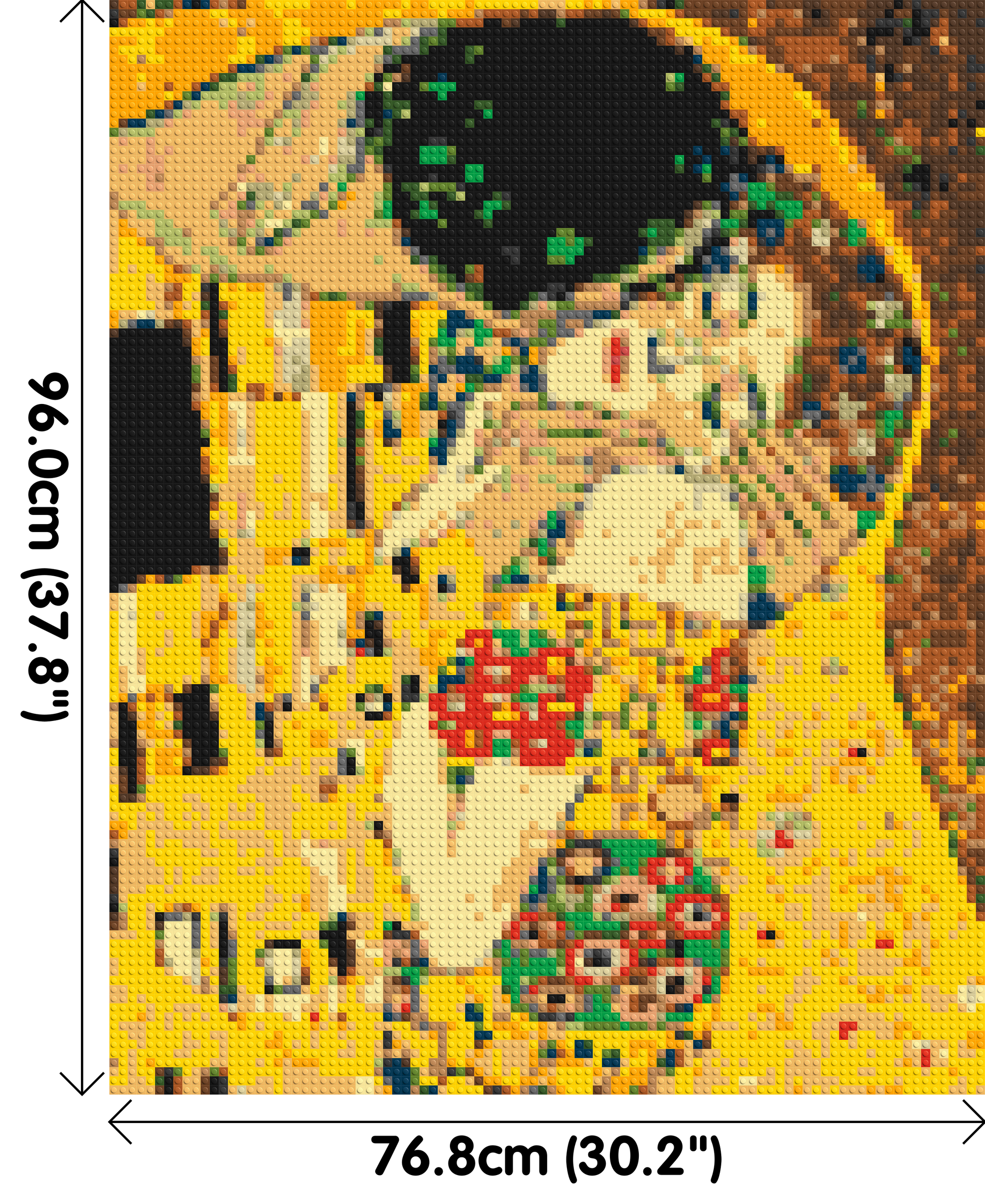 The Kiss by Gustav Klimt - Brick Art Mosaic Kit 4x5 dimensions