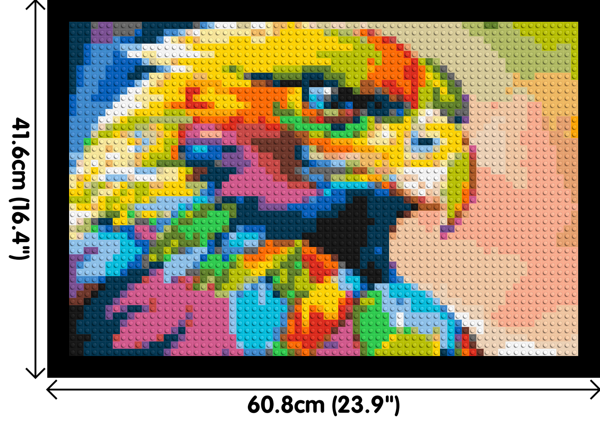 Eagle Colourful Pop Art - Brick Art Mosaic Kit 3x2 dimensions with frame