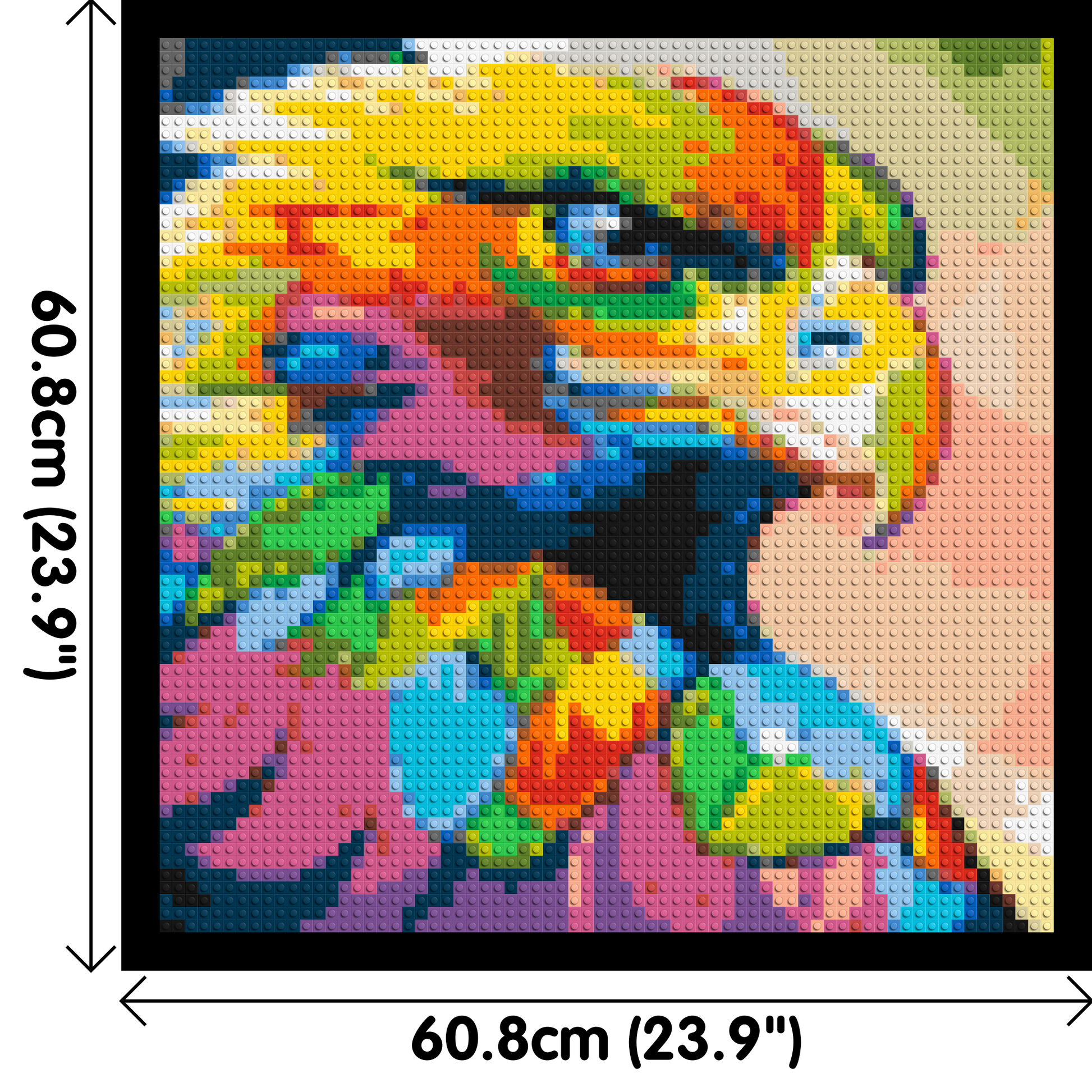 Eagle Colourful Pop Art - Brick Art Mosaic Kit 3x3 dimensions with frame