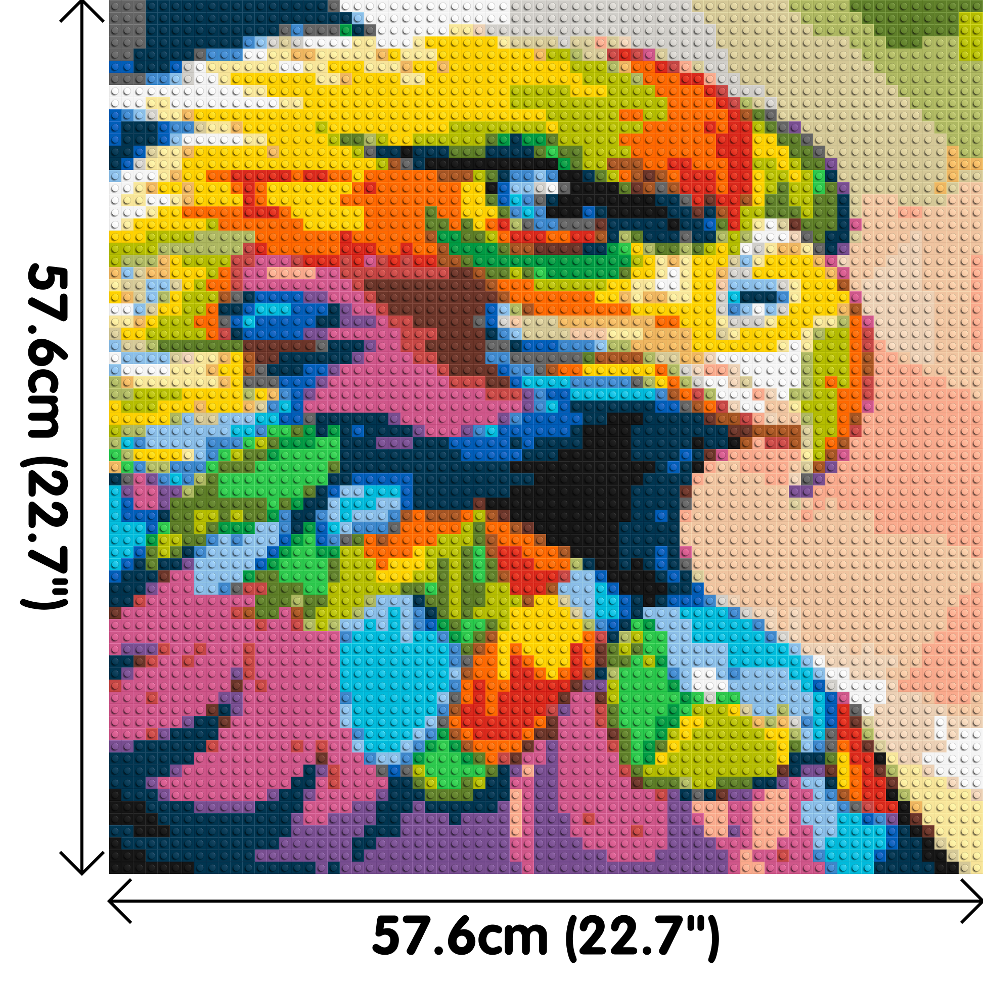 Eagle Colourful Pop Art - Brick Art Mosaic Kit 3x3 dimensions