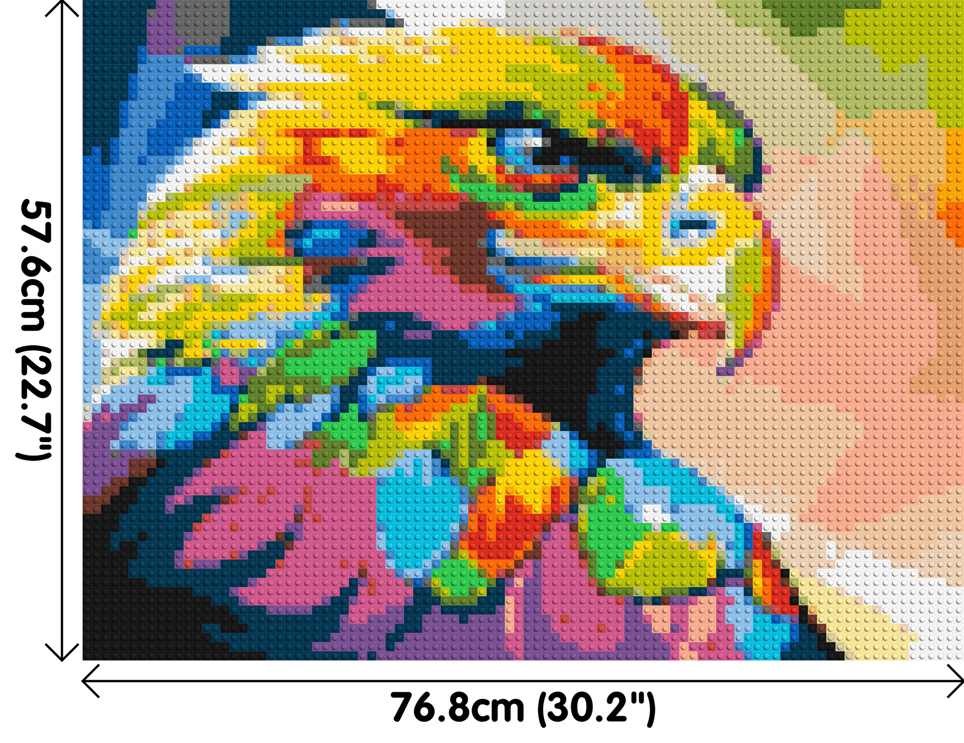 Eagle Colourful Pop Art - Brick Art Mosaic Kit 4x3 dimensions