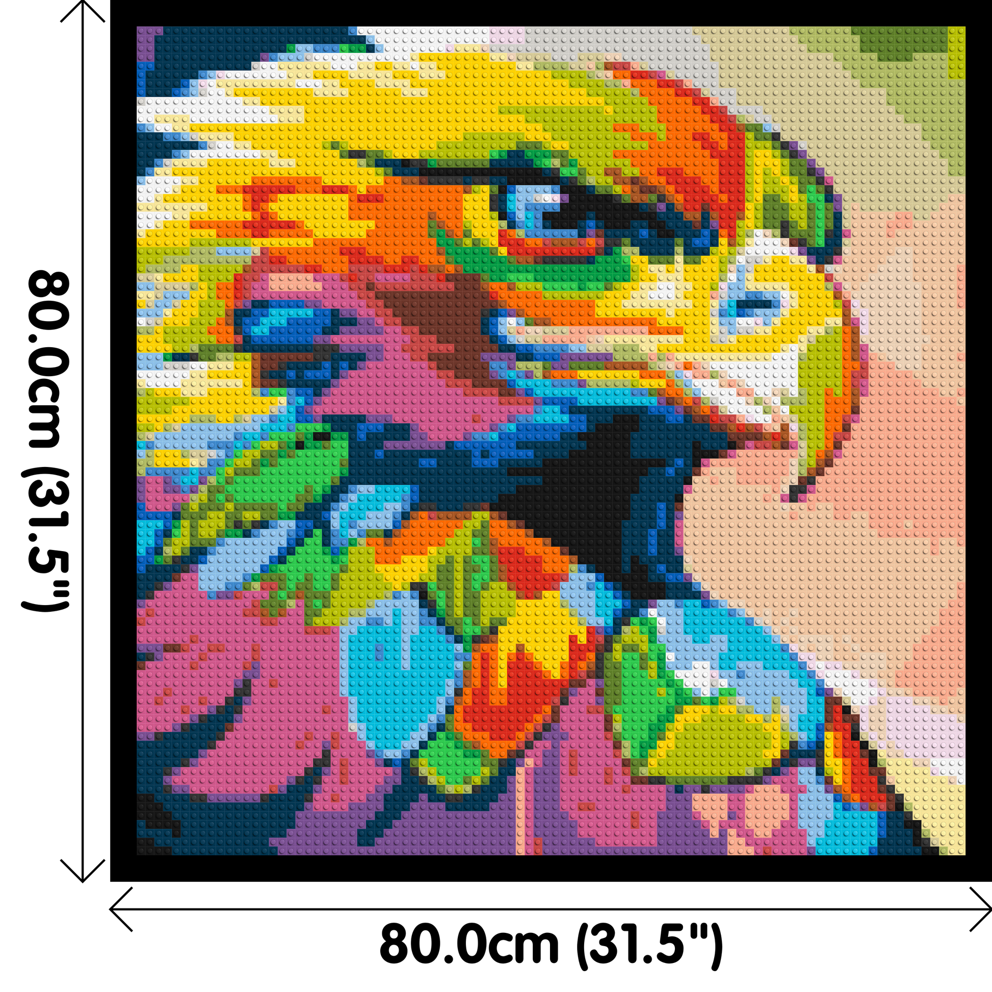 Eagle Colourful Pop Art - Brick Art Mosaic Kit 4x4 dimensions with frame