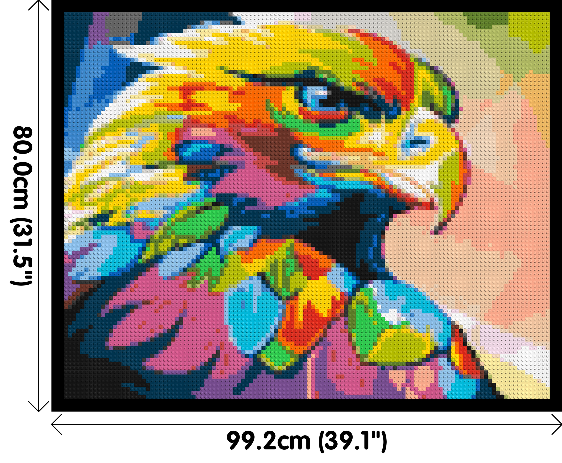 Eagle Colourful Pop Art - Brick Art Mosaic Kit 5x4 dimensions with frame