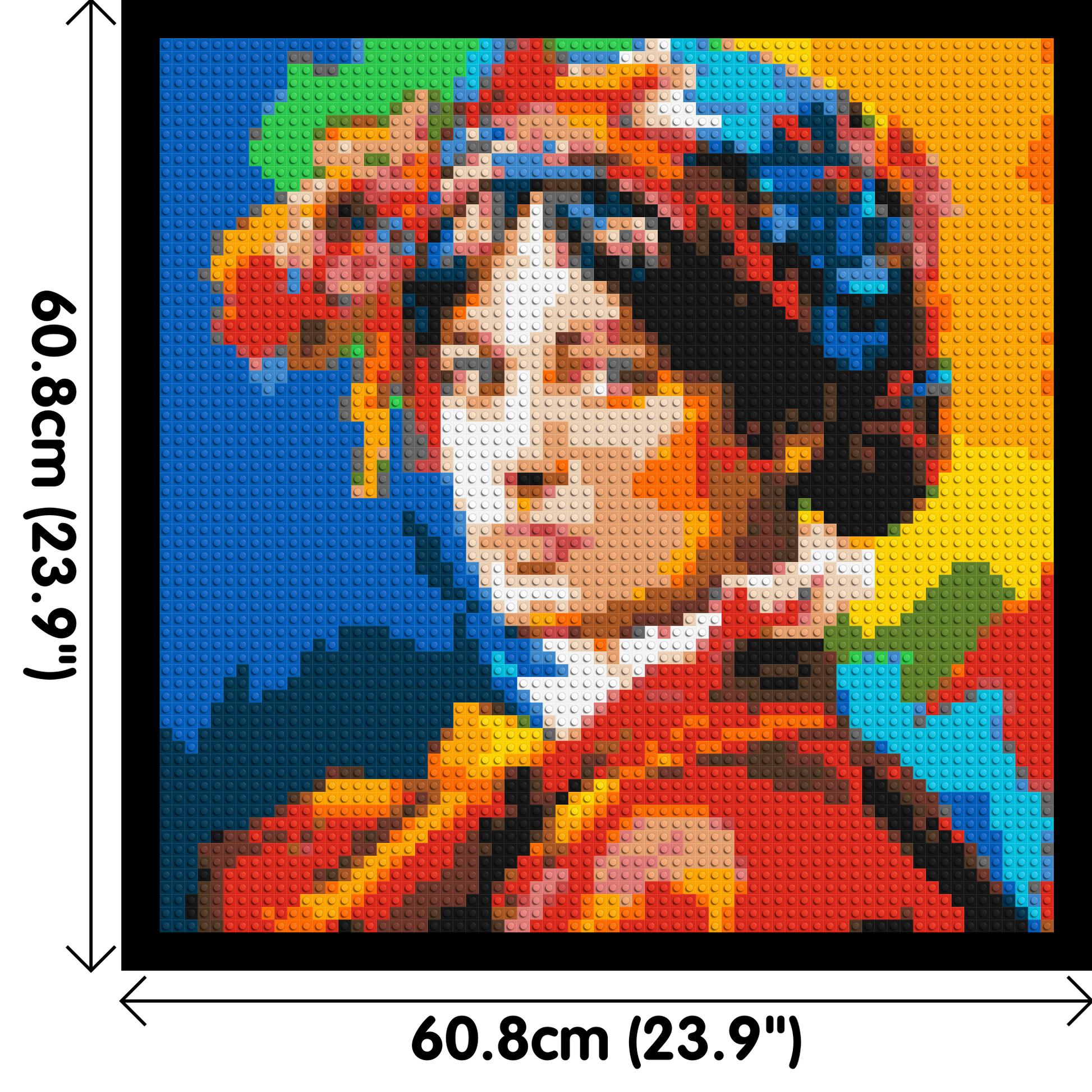 Jane Austen - Brick Art Mosaic Kit 3x3 dimensions with frame