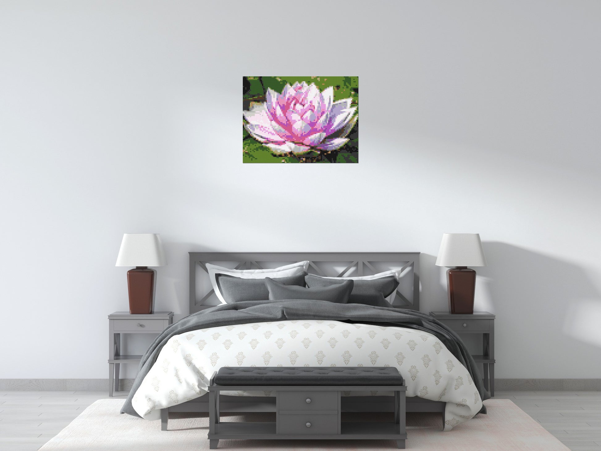 Water Lily - Brick Art Mosaic Kit 4x3 scene