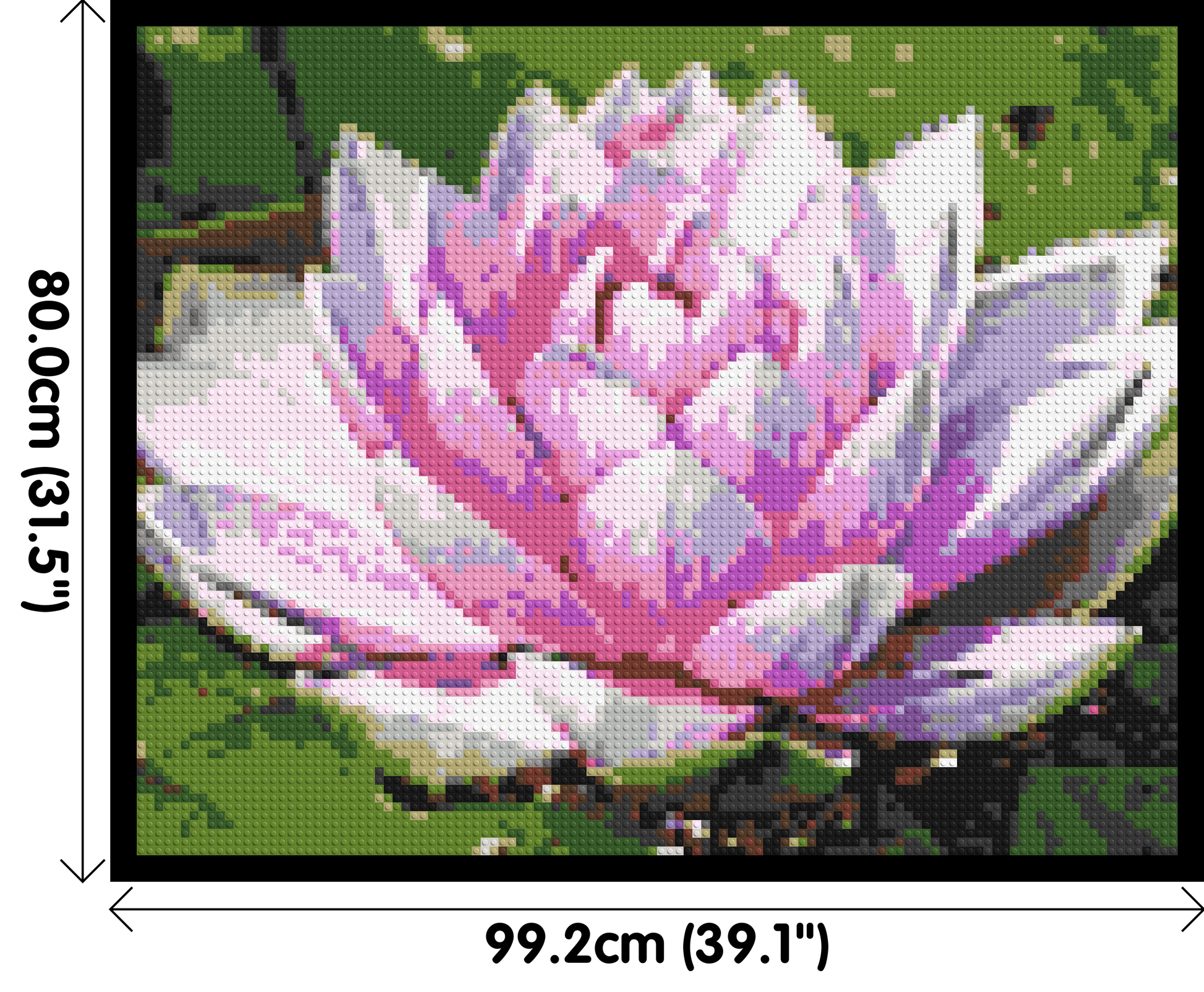 Water Lily - Brick Art Mosaic Kit 5x4 dimensions with frame