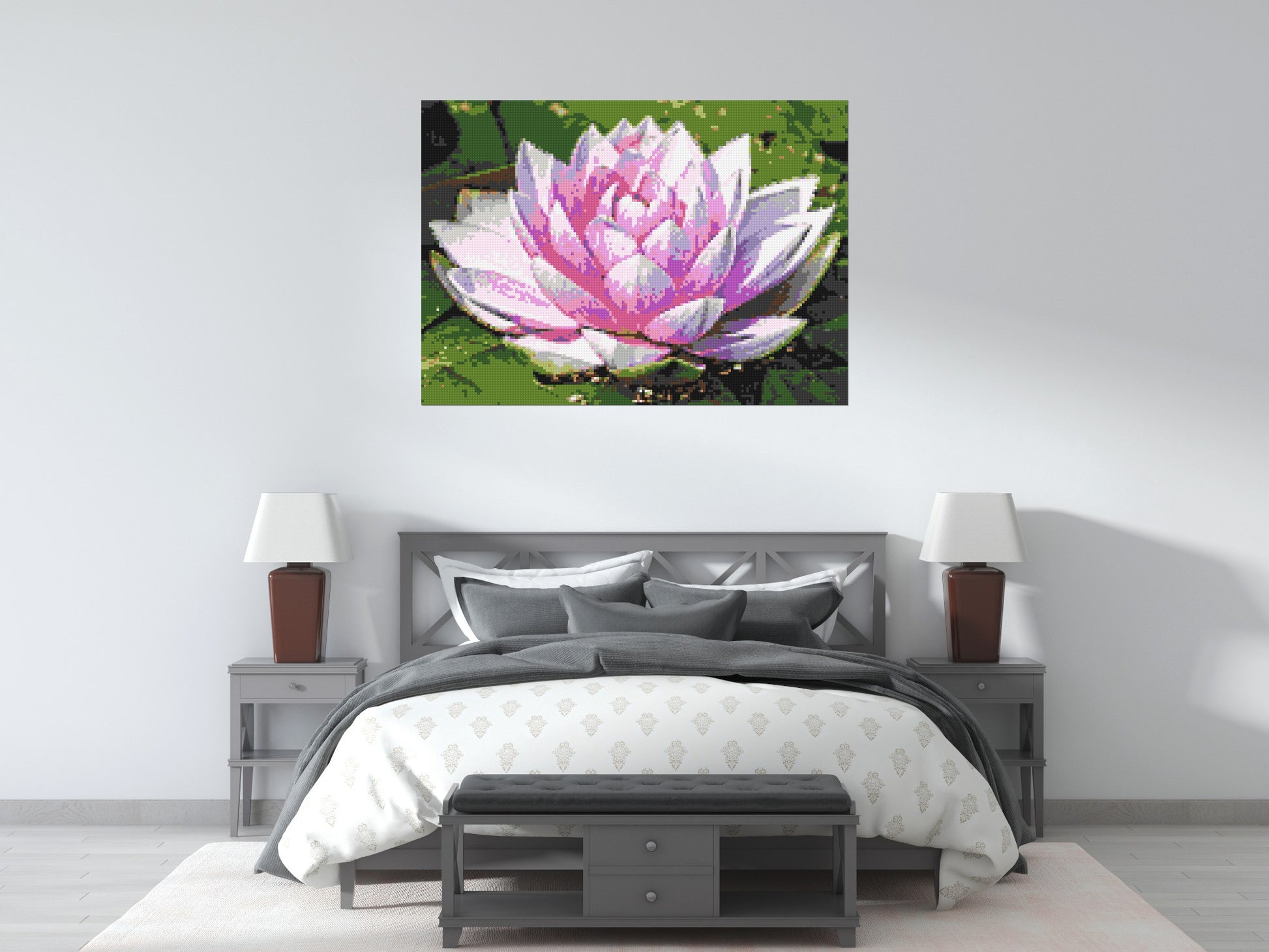 Water Lily - Brick Art Mosaic Kit 7x5 scene