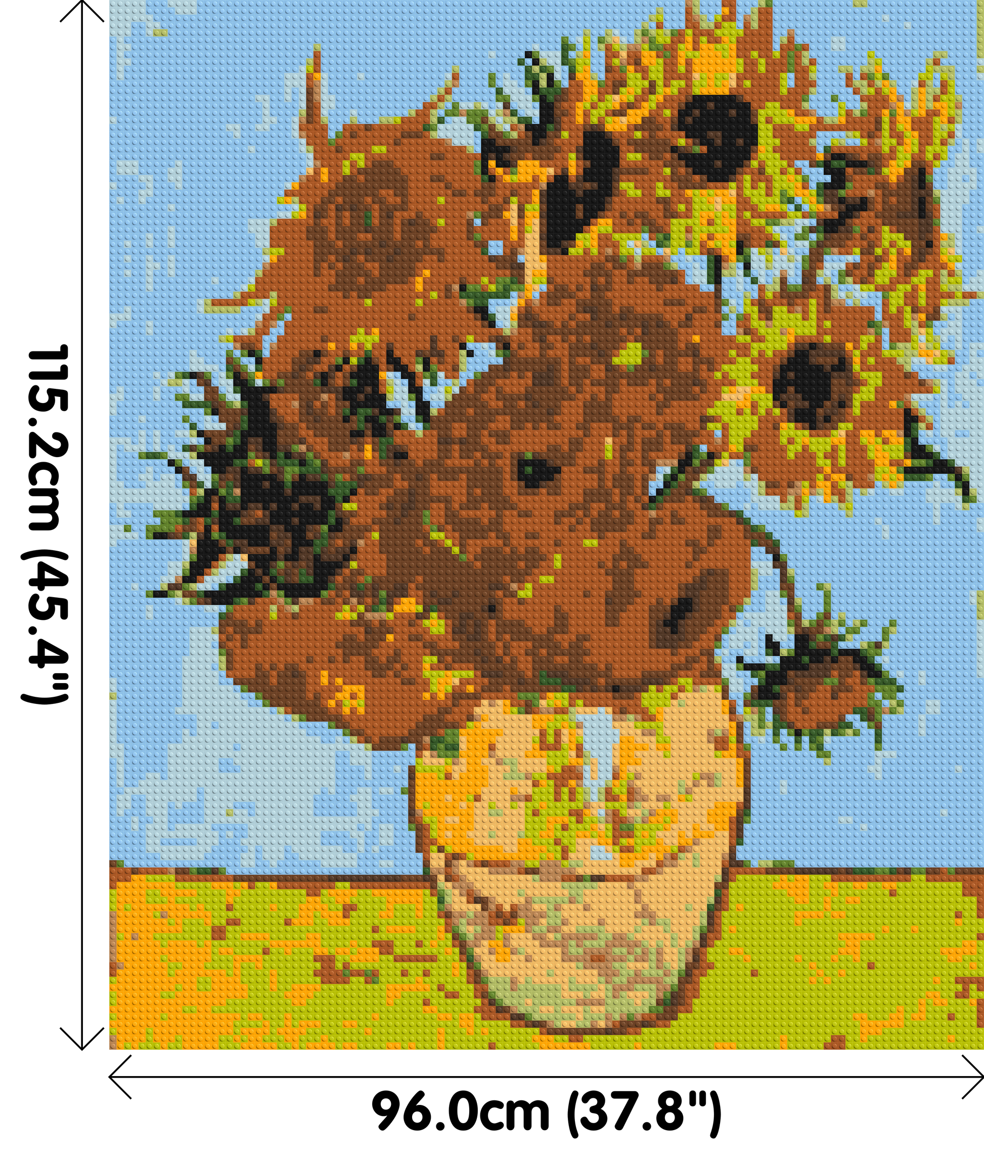 Sunflowers by Vincent Van Gogh - Brick Art Mosaic Kit 5x6 dimensions