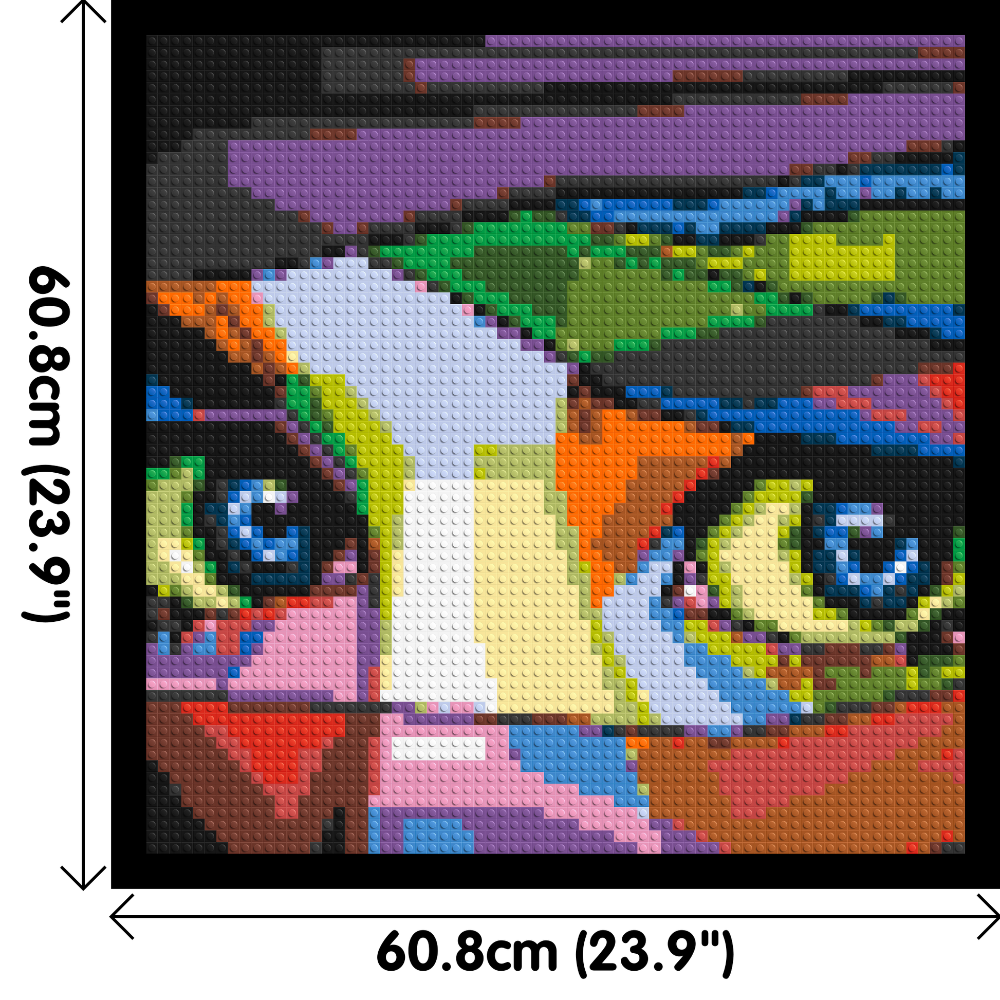 Colourful Gaze - Brick Art Mosaic Kit 3x3 dimensions with frame