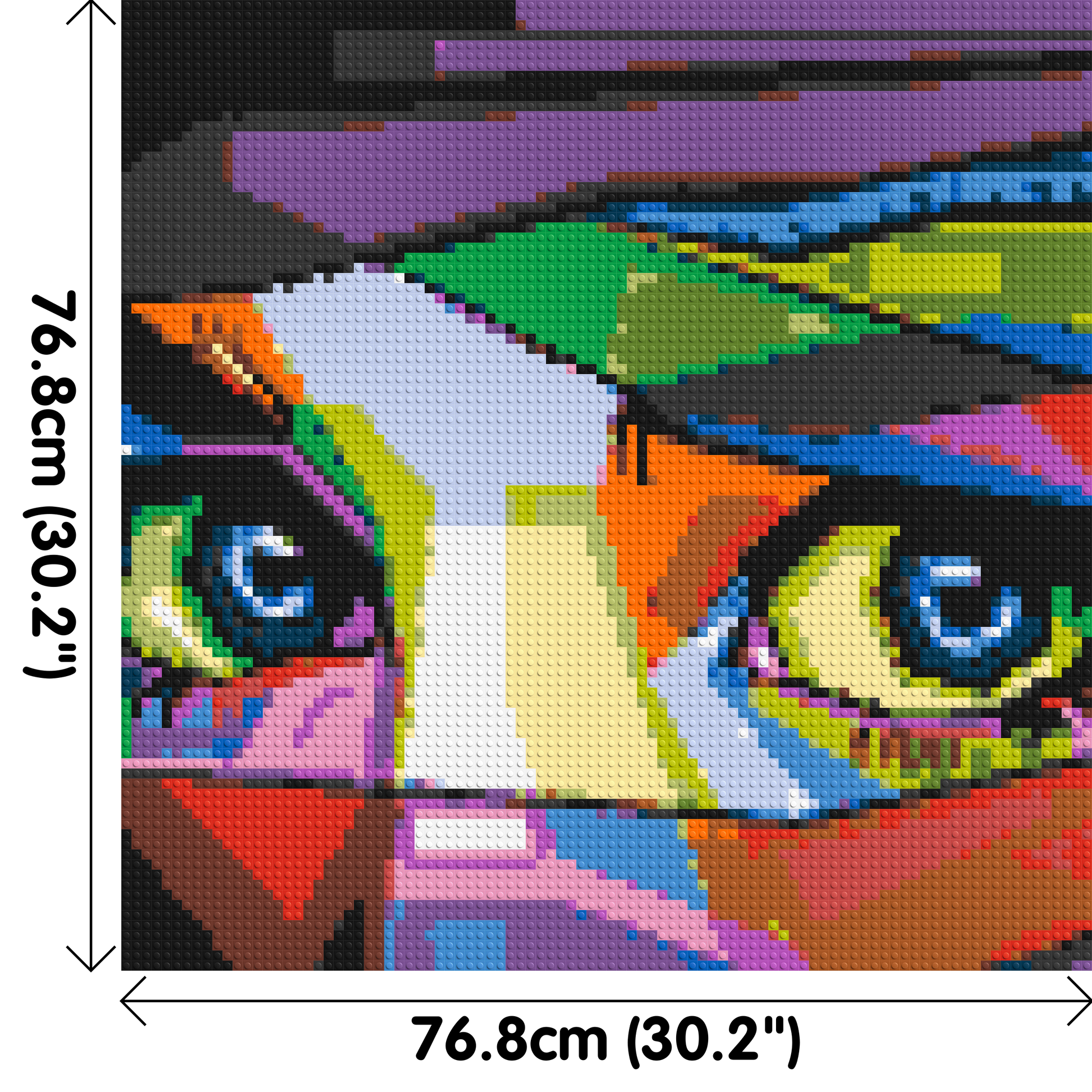 Colourful Gaze - Brick Art Mosaic Kit 4x4 dimensions