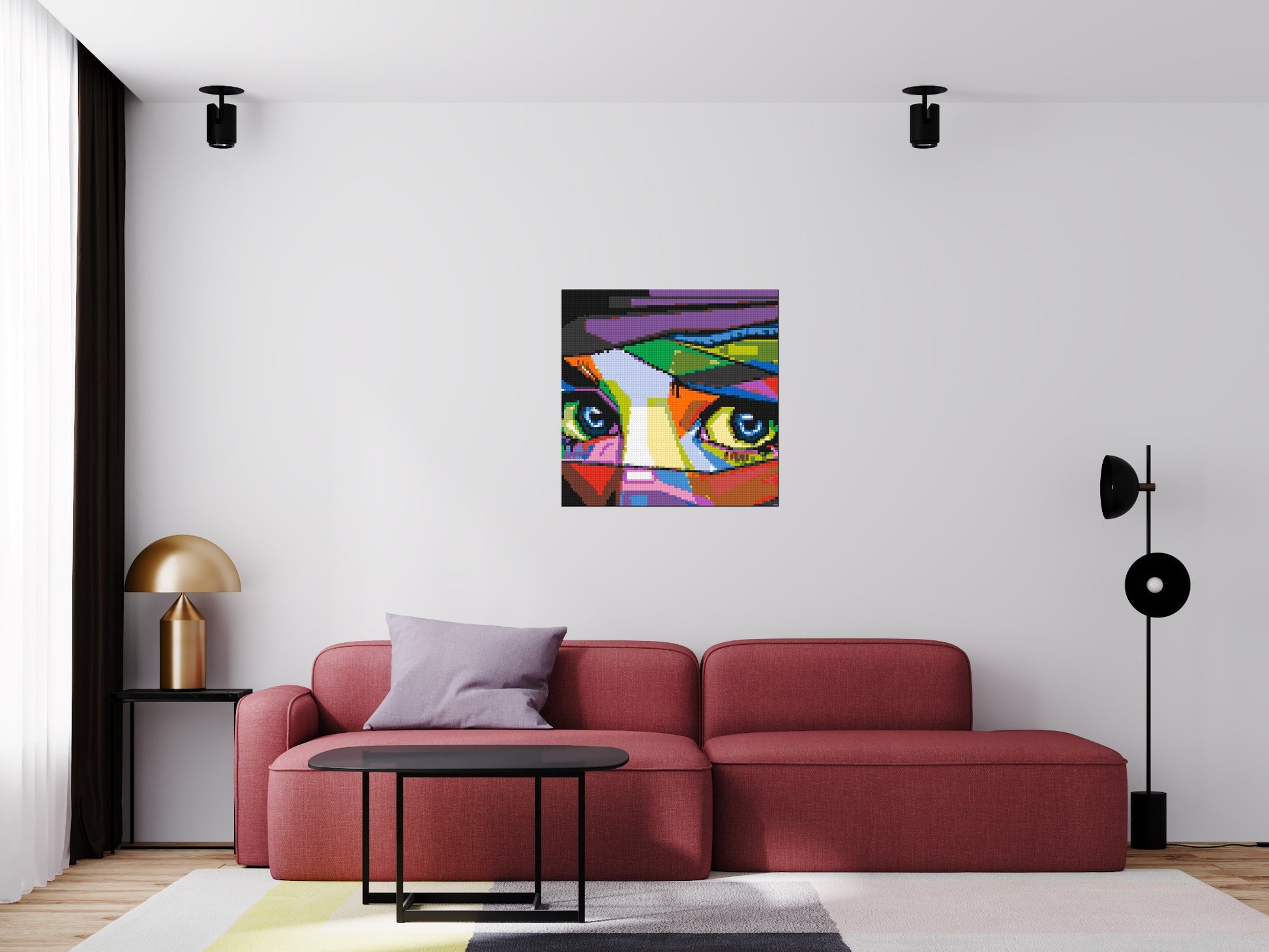 Colourful Gaze - Brick Art Mosaic Kit 4x4 scene