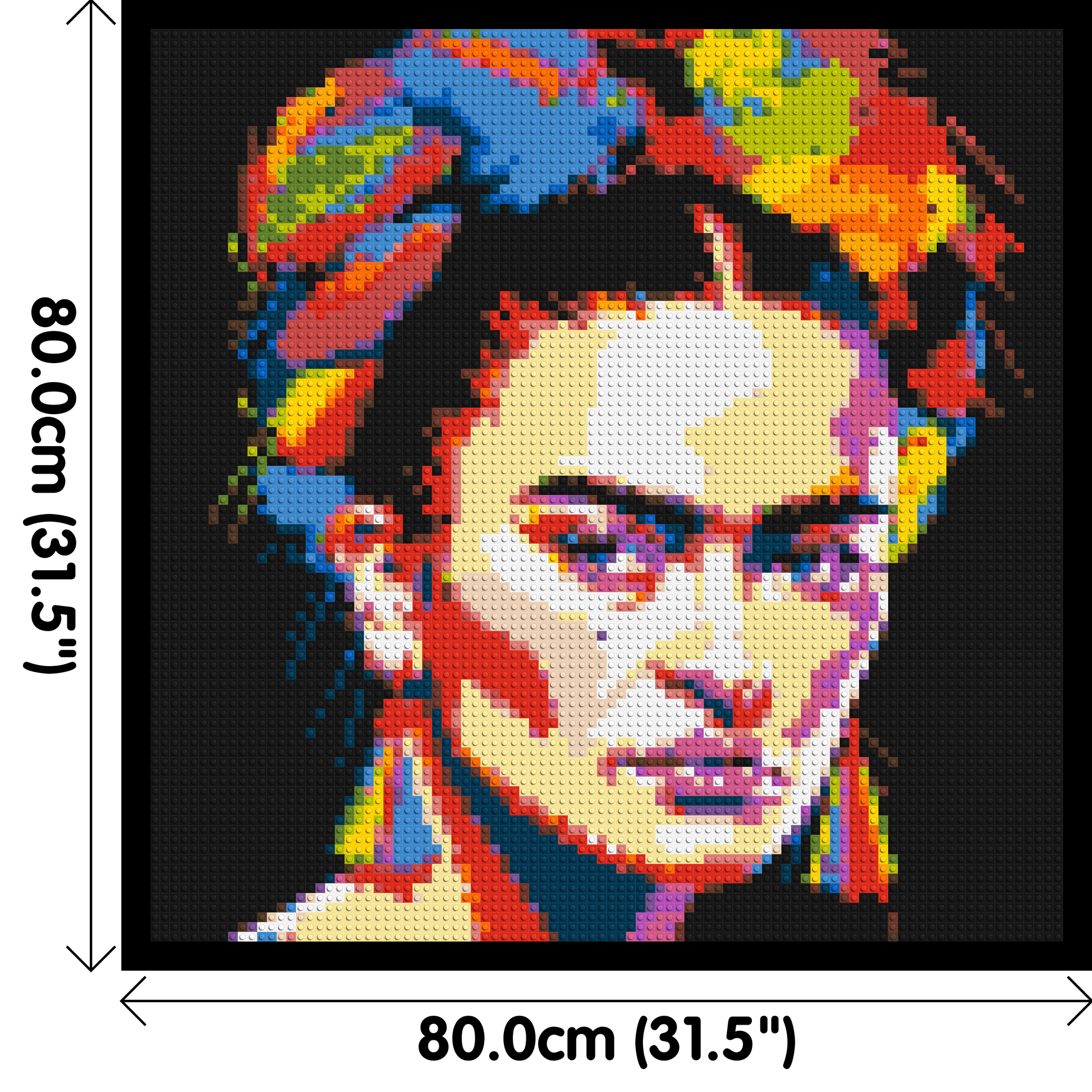 Frida Kahlo - Brick Art Mosaic Kit 4x4 dimensions with frame