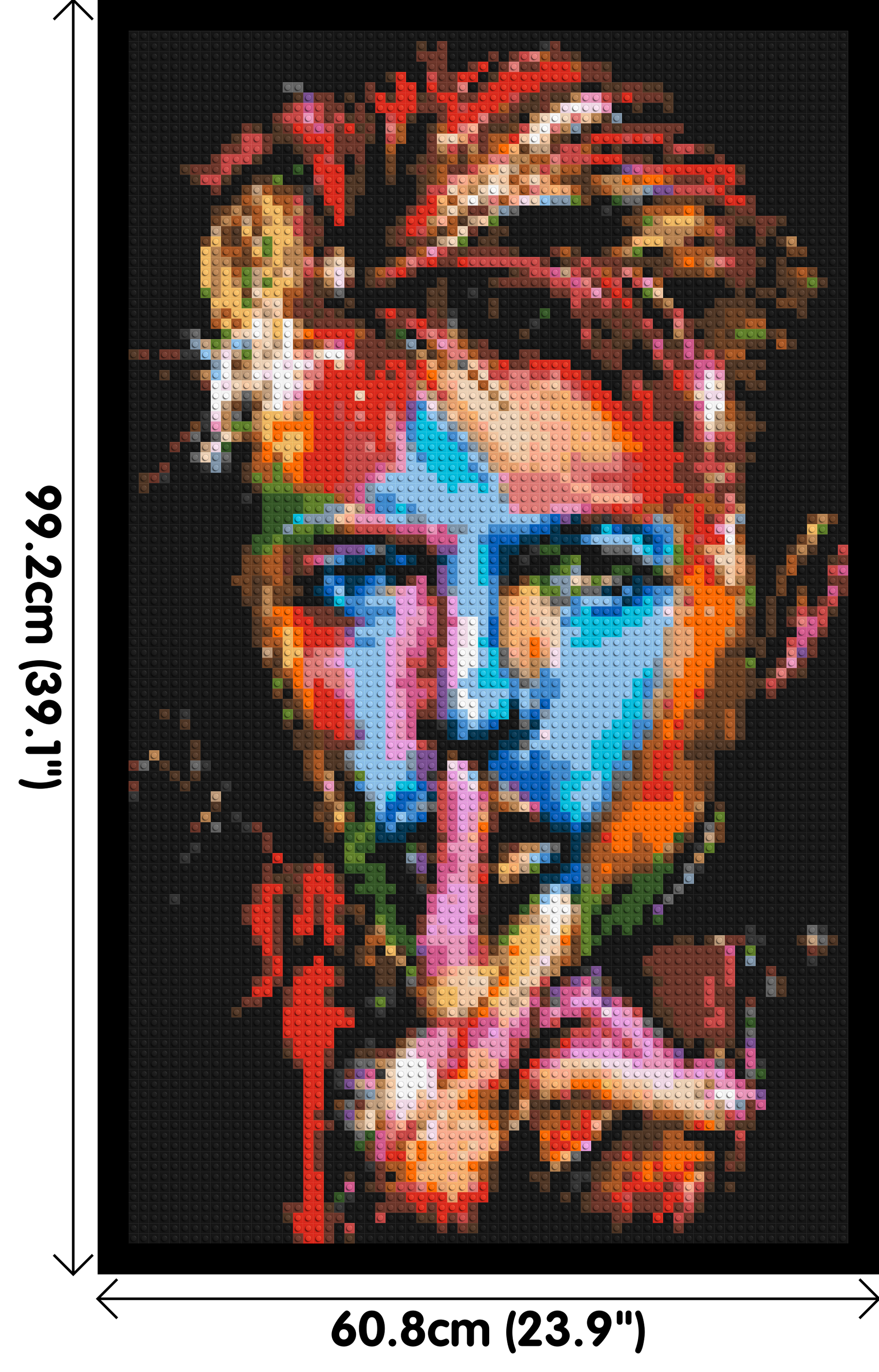 David Bowie - Brick Art Mosaic Kit 3x5 dimensions with frame