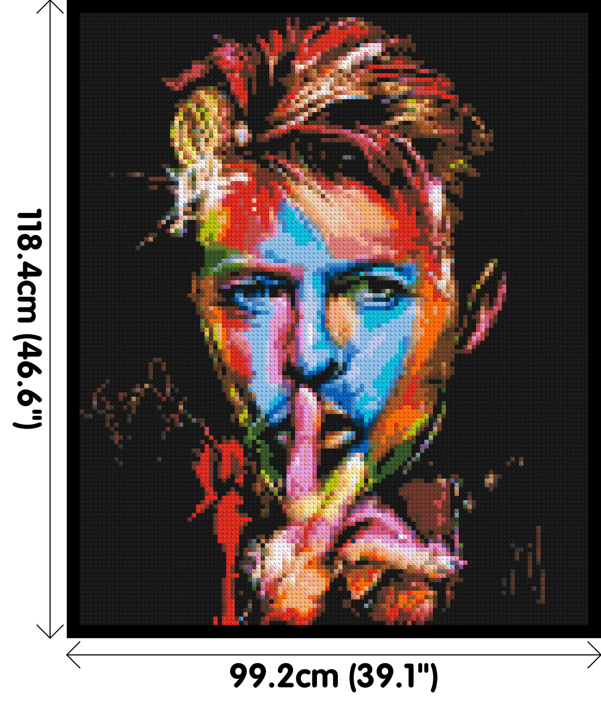 David Bowie - Brick Art Mosaic Kit 5x6 dimensions with frame