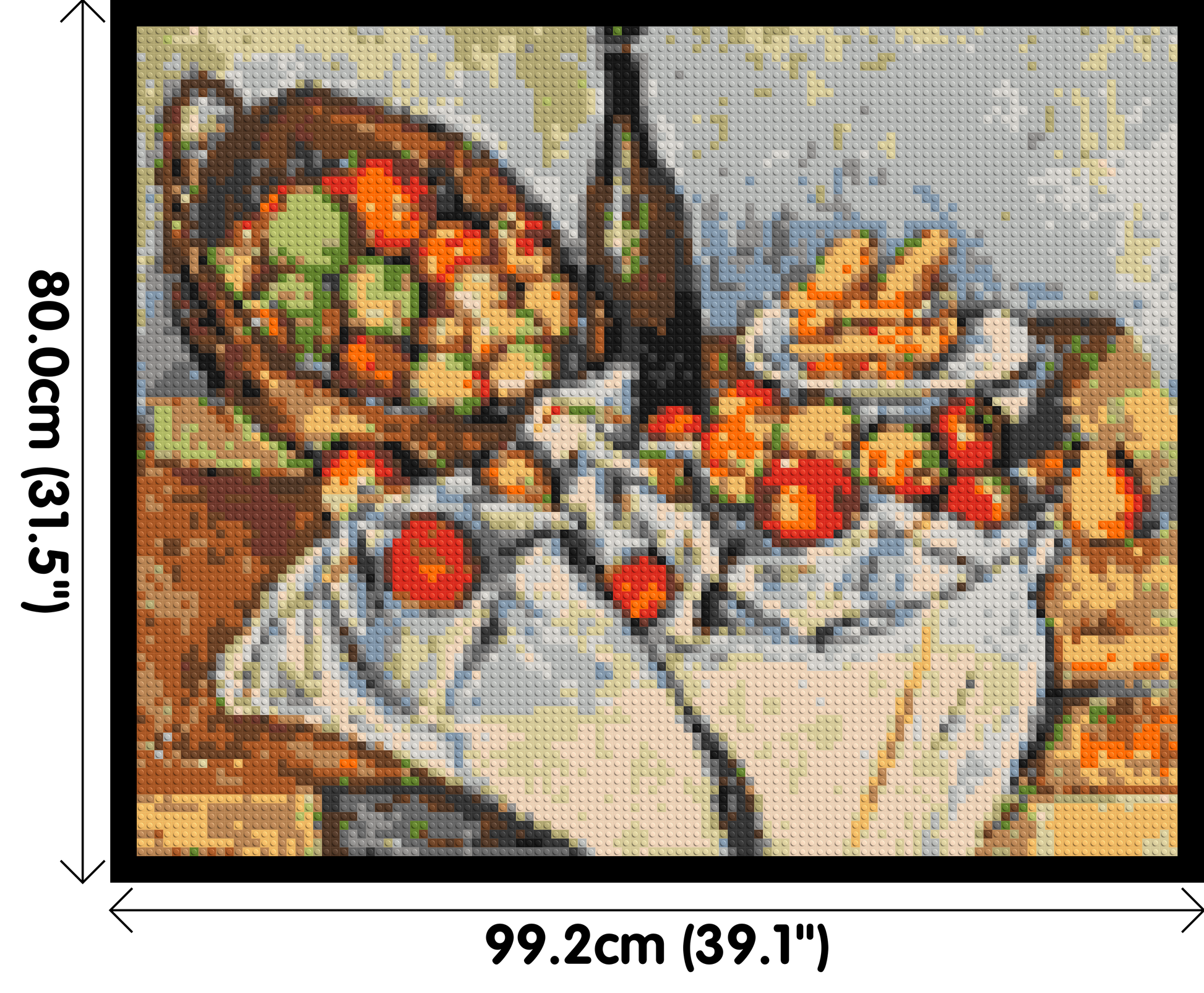 Basket of Apples by Paul Cézanne - Brick Art Mosaic Kit 5x4 dimensions with frame
