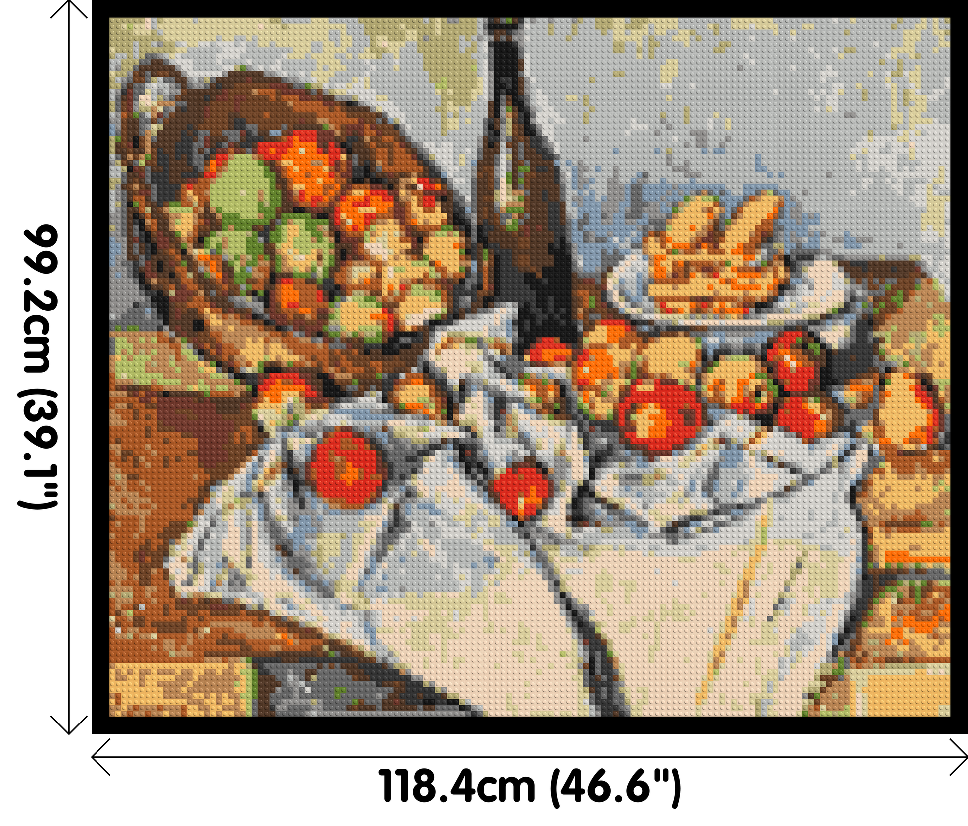 Basket of Apples by Paul Cézanne - Brick Art Mosaic Kit 6x5 dimensions with frame