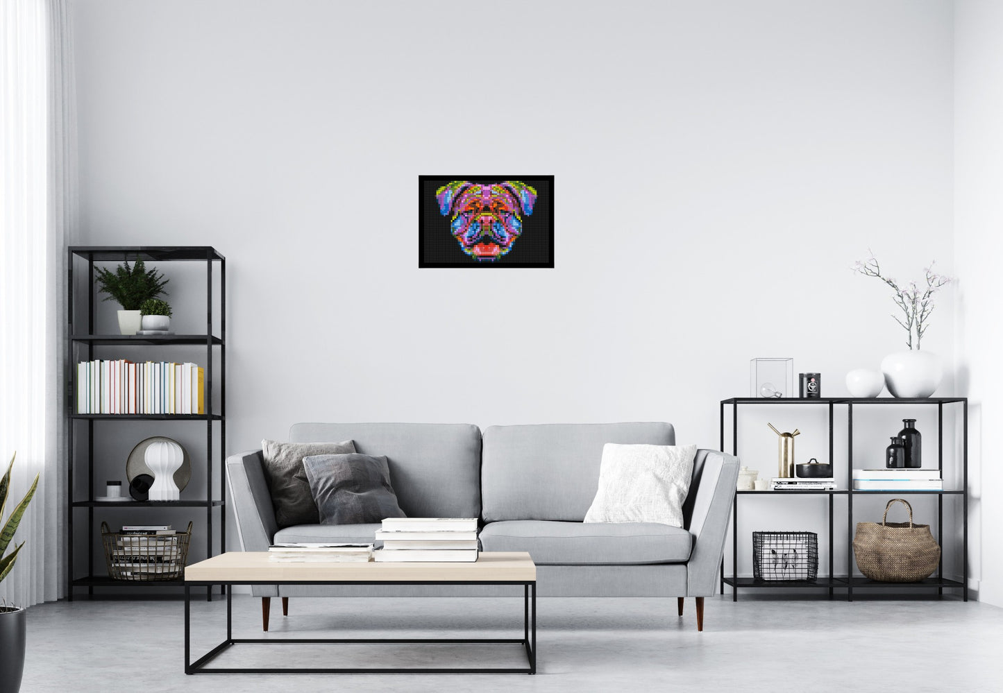 British Bulldog Colourful Pop Art - Brick Art Mosaic Kit 3x2 large