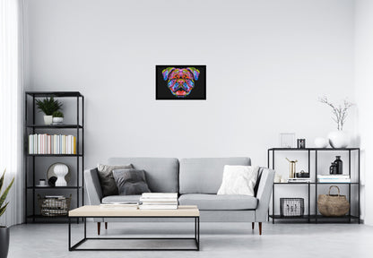 British Bulldog Colourful Pop Art - Brick Art Mosaic Kit 3x2 large