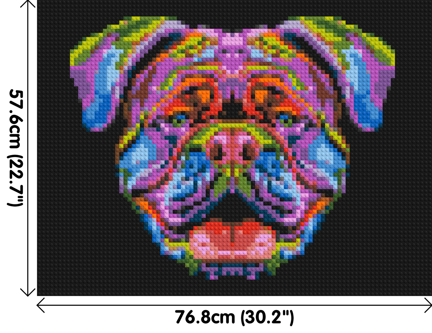 British Bulldog Colourful Pop Art - Brick Art Mosaic Kit 4x3 large