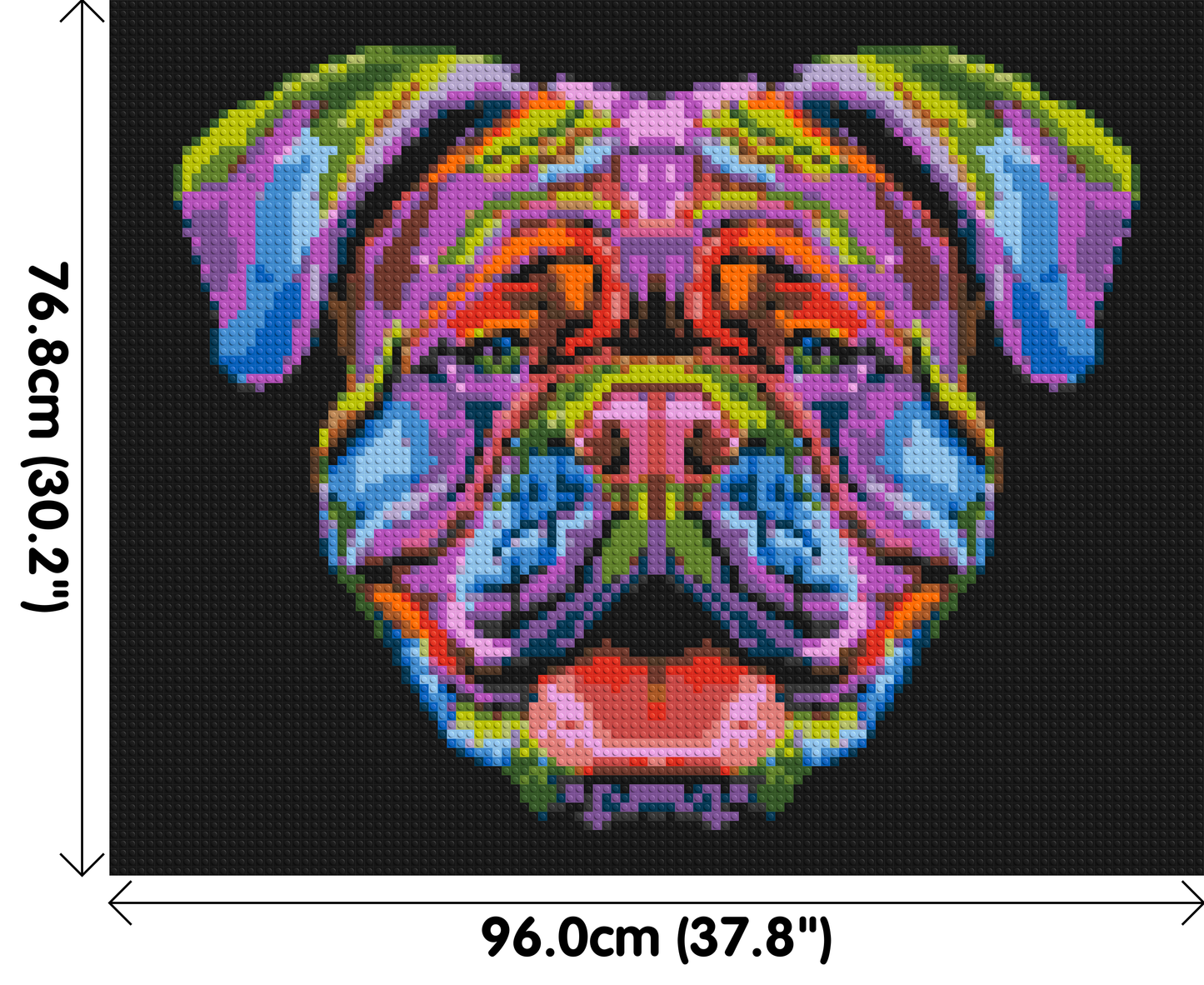 British Bulldog Colourful Pop Art - Brick Art Mosaic Kit 5x4 large