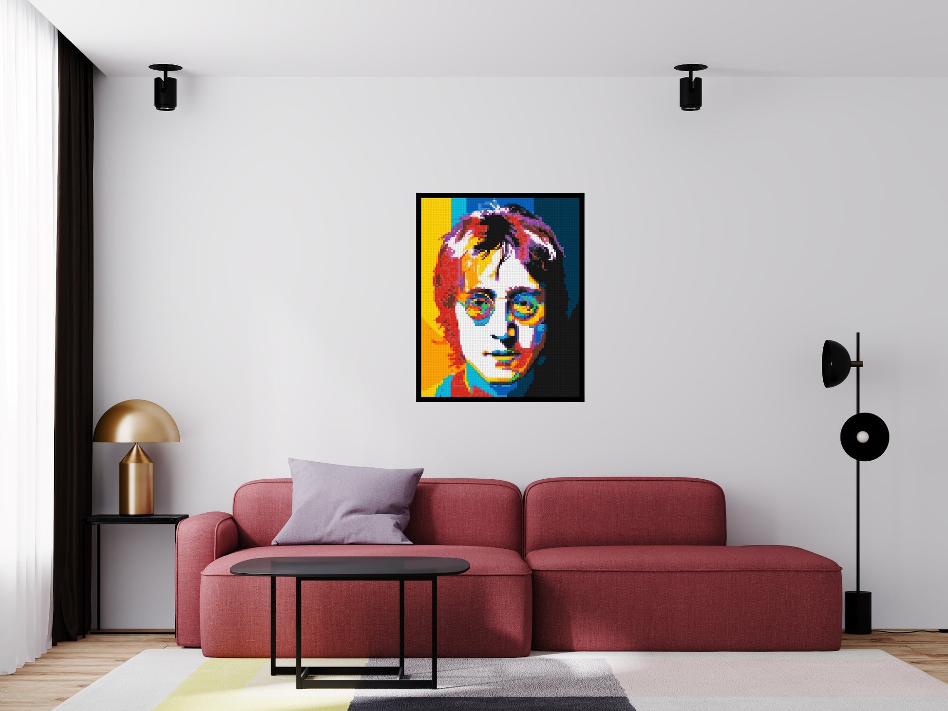 John Lennon - Brick Art Mosaic Kit 4x5 scene with frame
