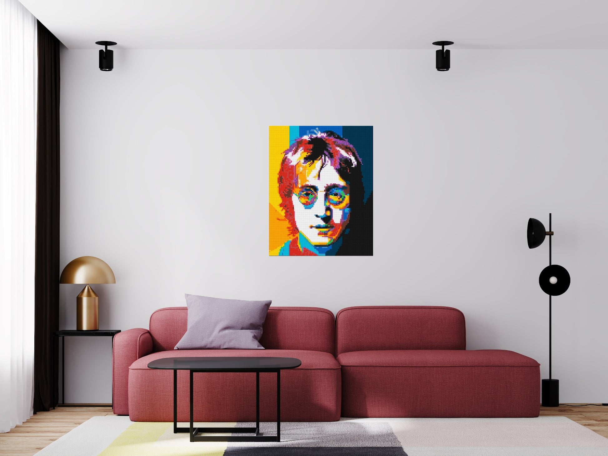 John Lennon - Brick Art Mosaic Kit 4x5 scene