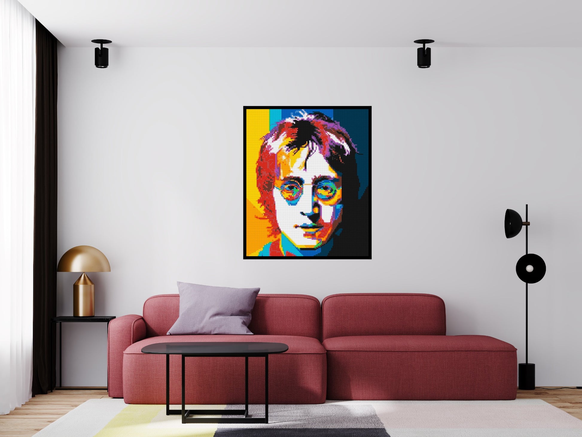 John Lennon - Brick Art Mosaic Kit 5x6 scene with frame