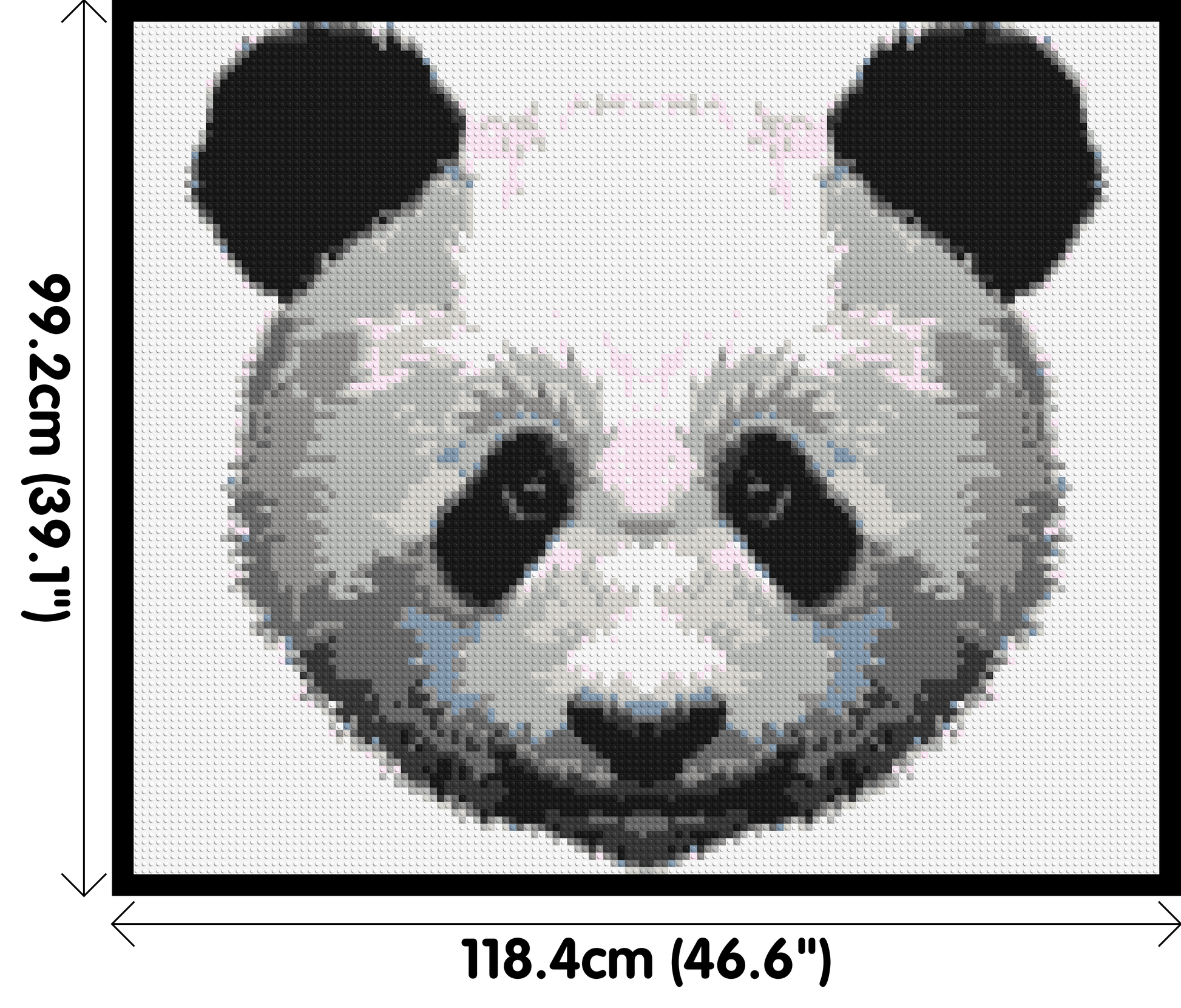 Panda - Brick Art Mosaic Kit 6x5 dimensions with frame