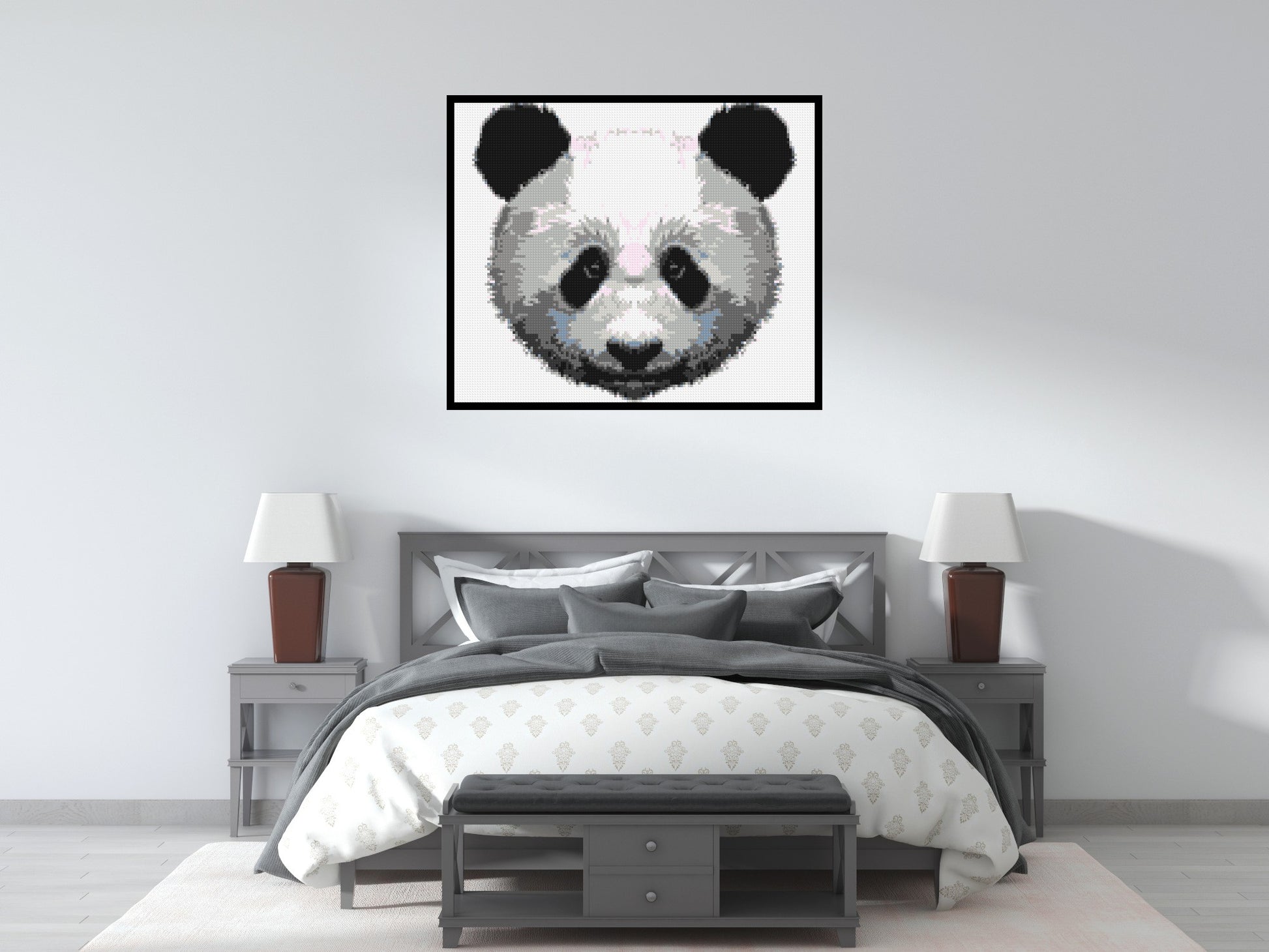 Panda - Brick Art Mosaic Kit 6x5 scene with frame
